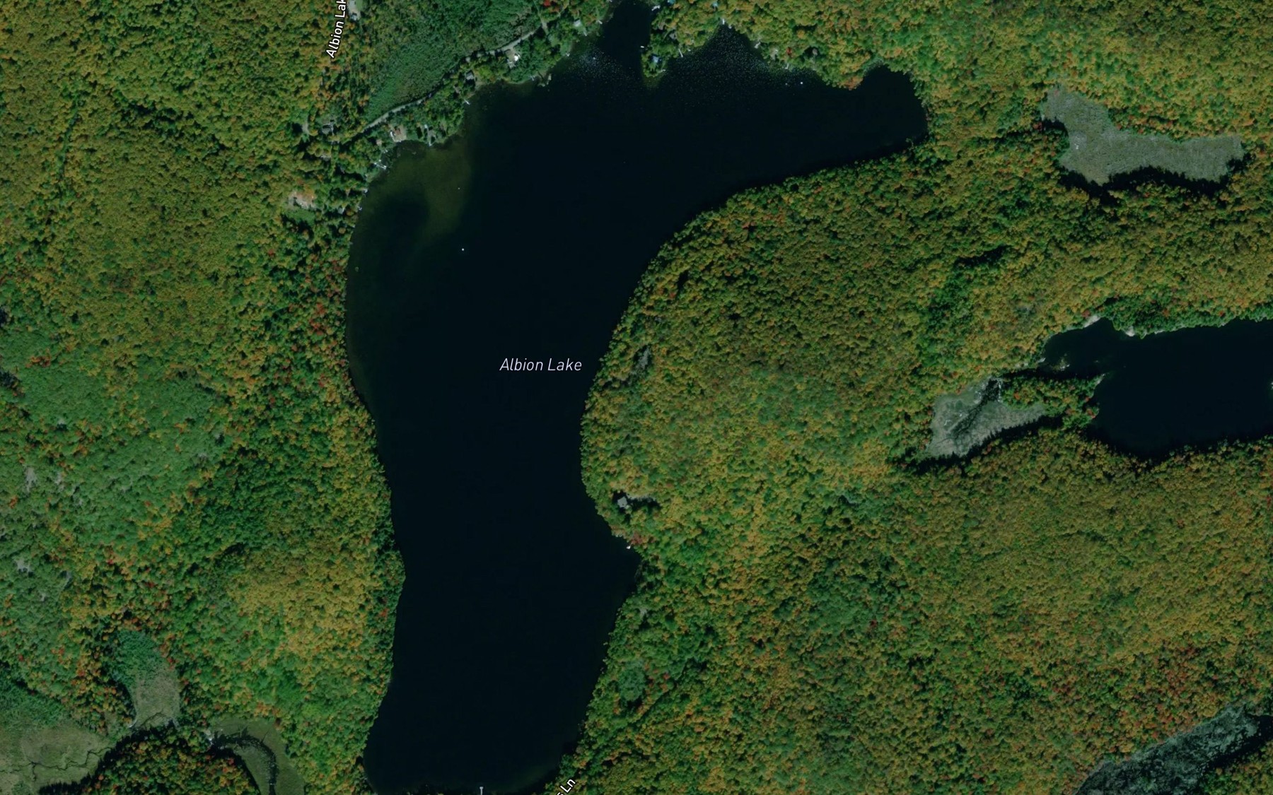 Satellite map of the Albion Lake