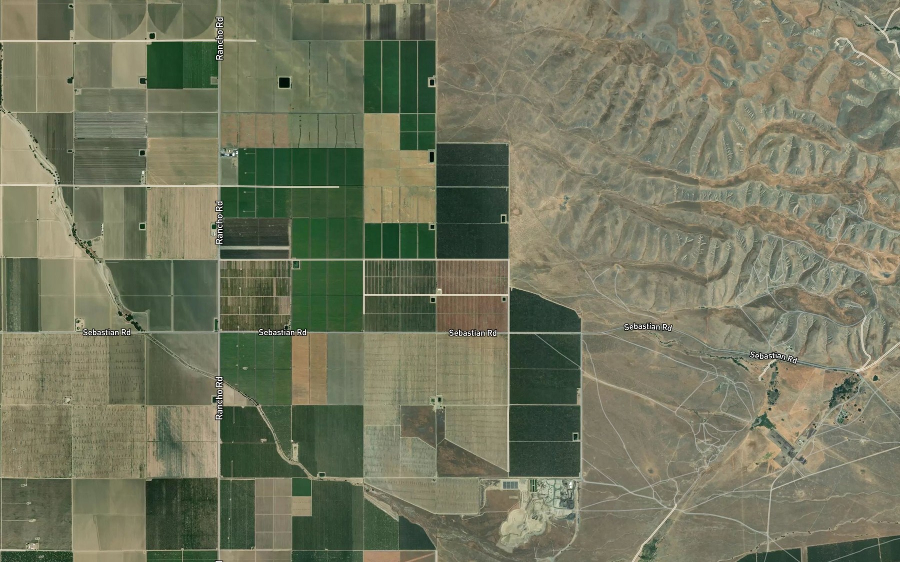 Satellite map of the Caparell Creek