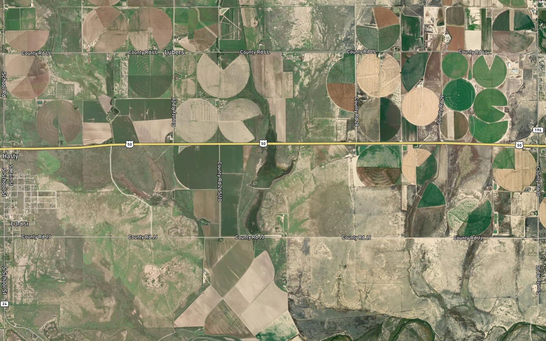 Satellite map of the G W Verhoeff Reservoir