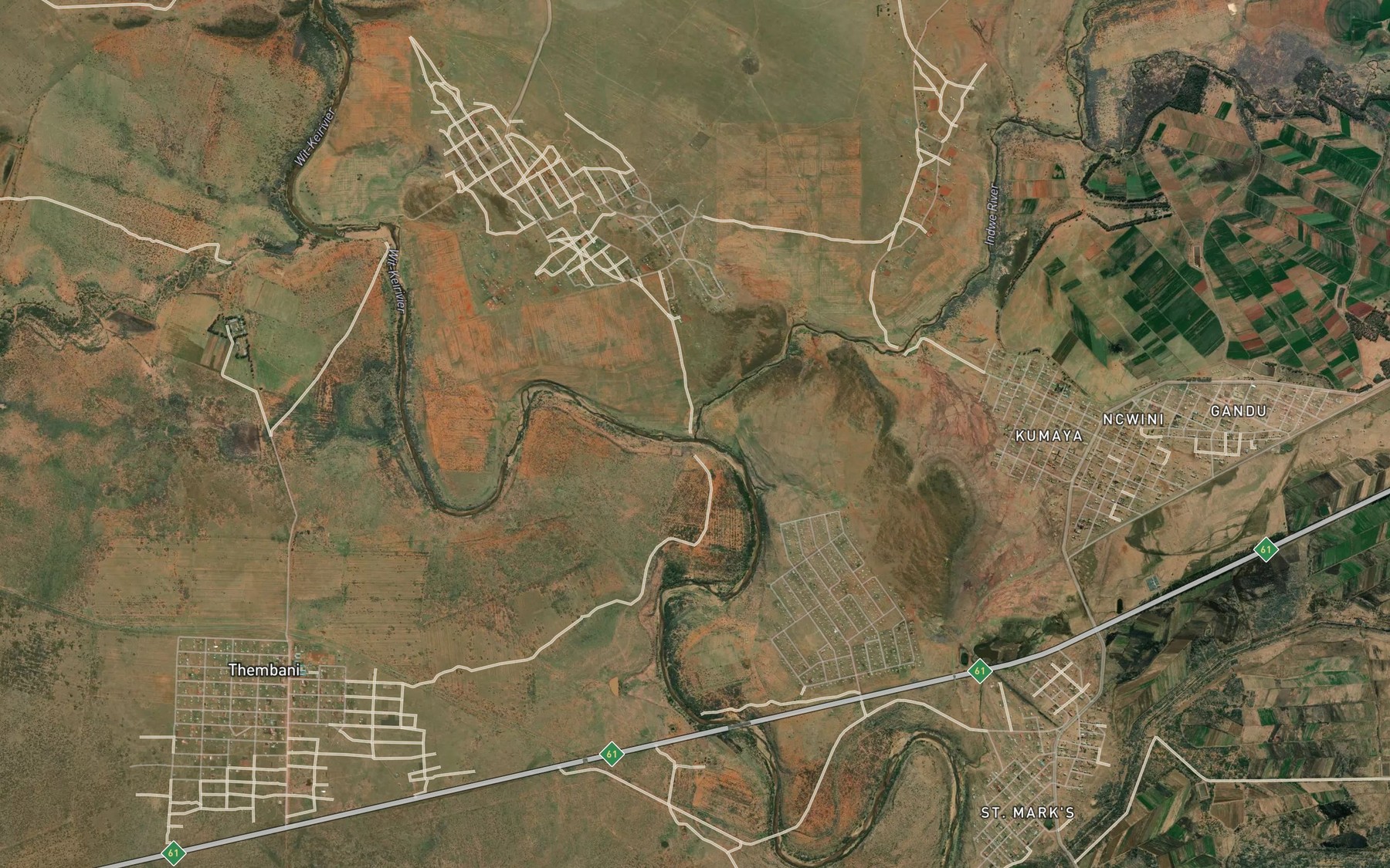 Satellite map of the Indwe