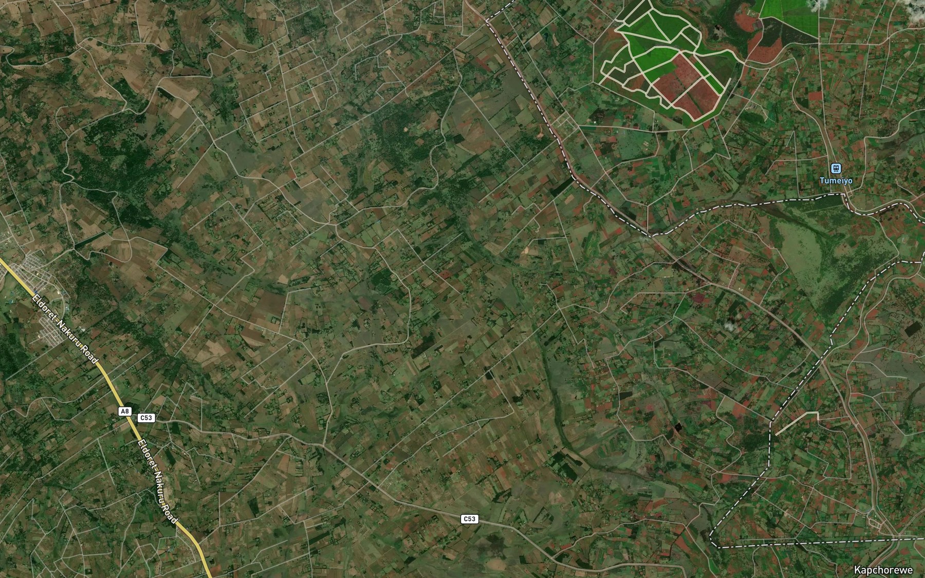 Satellite map of the Blakeguili