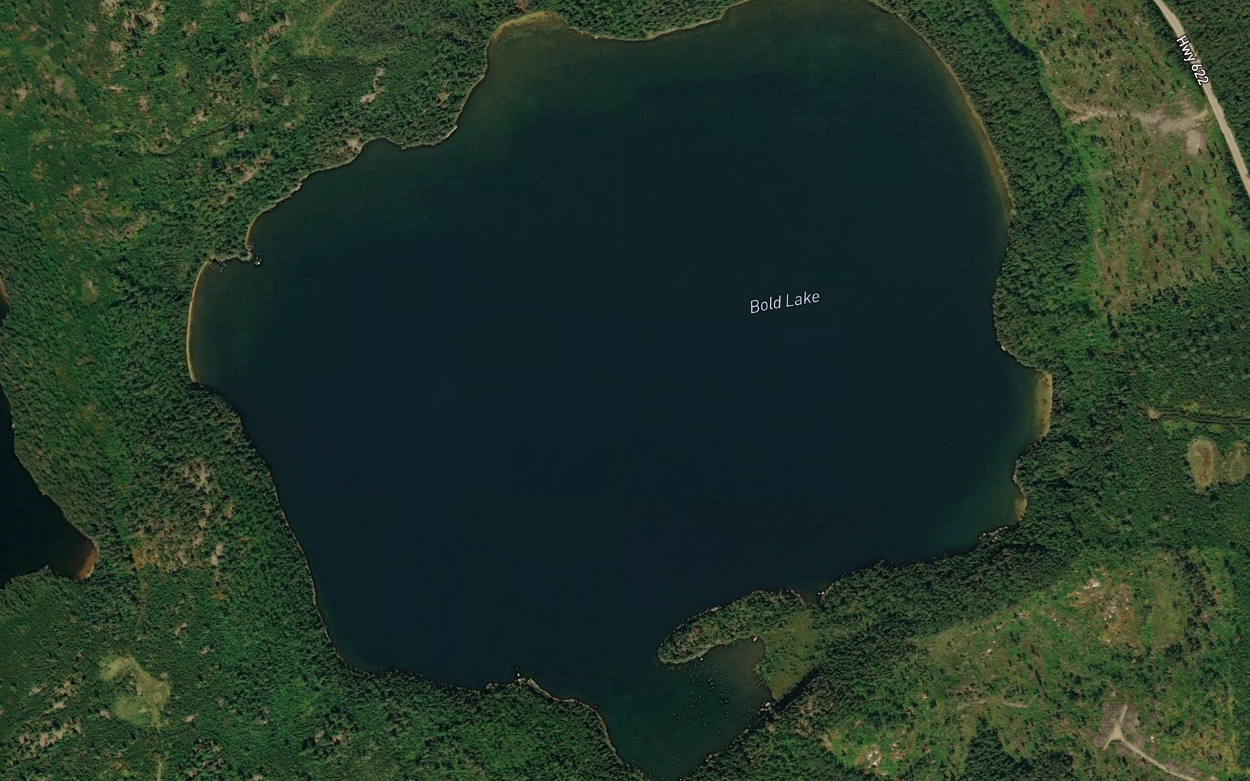Satellite map of the Bold Lake