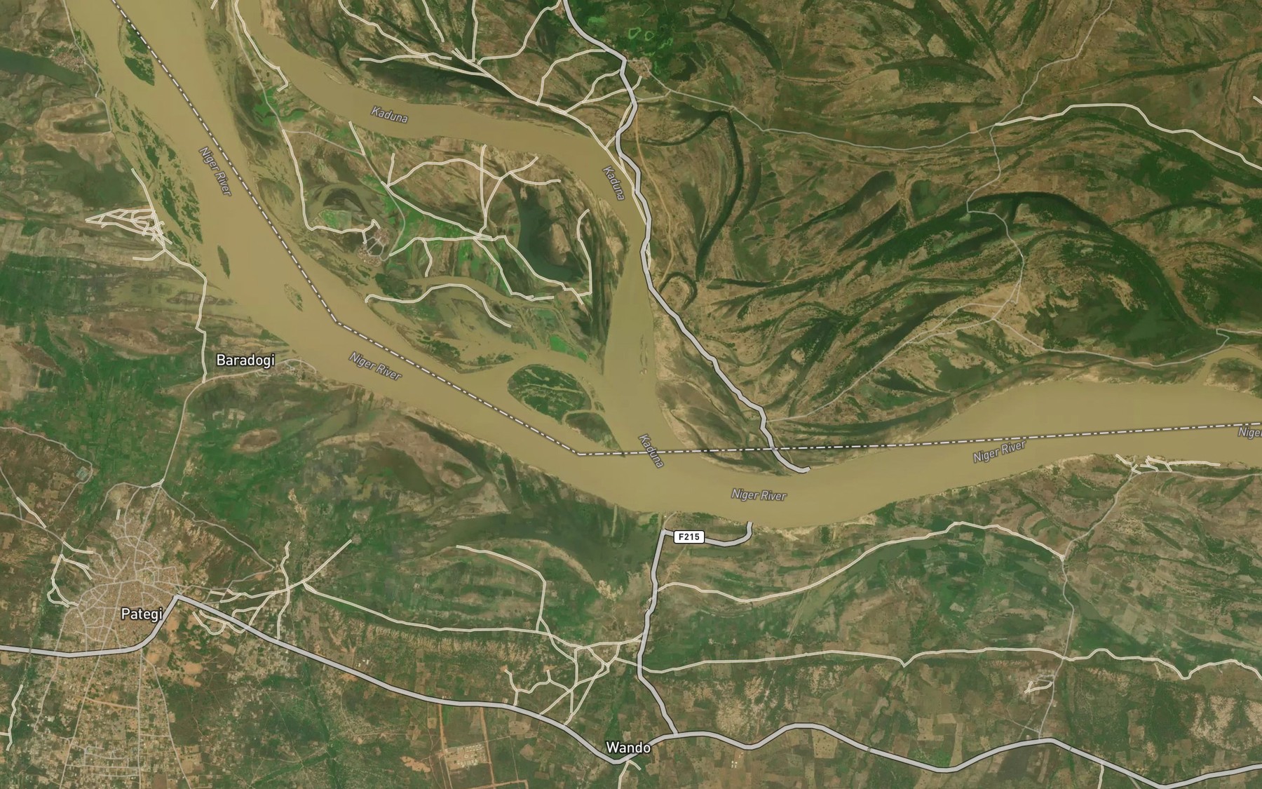 Satellite map of the River Kaduna