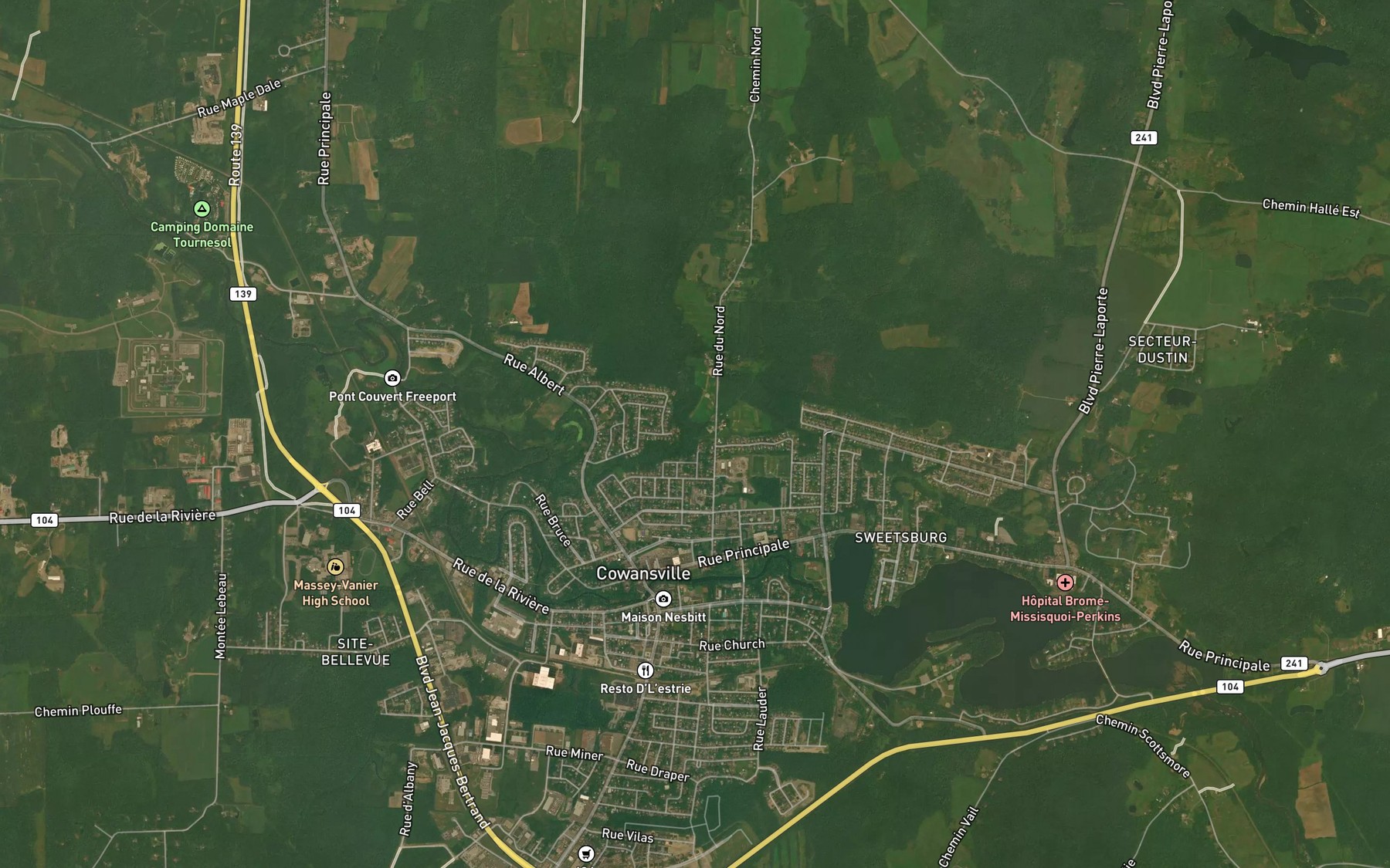 Satellite map of the Cours d'eau Lanctot