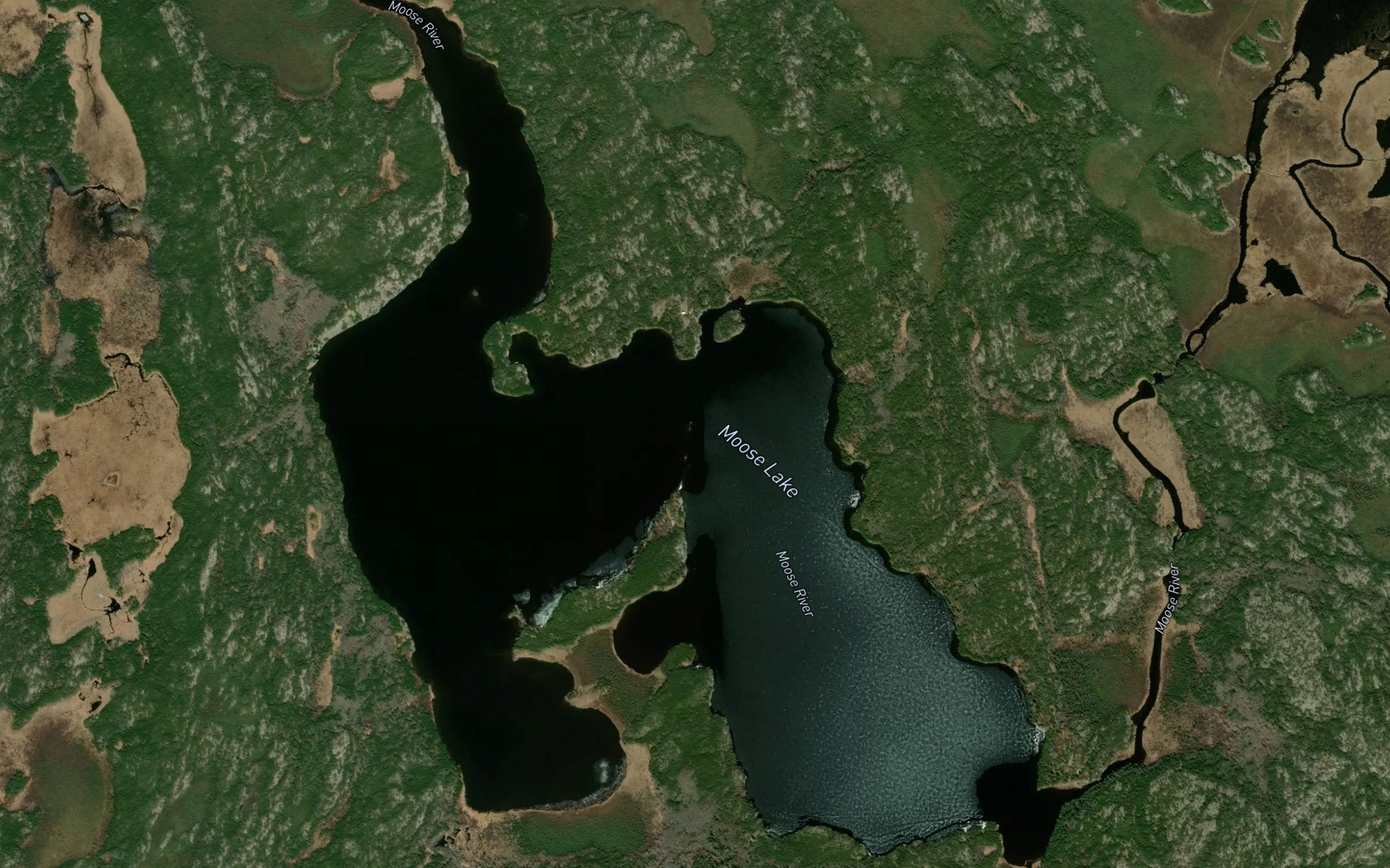 Satellite map of the Moose Lake