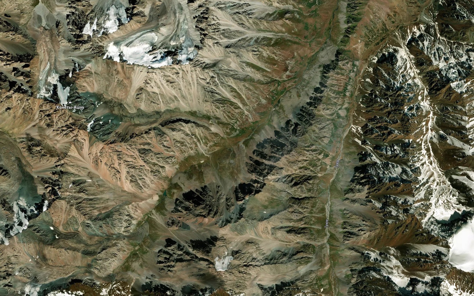 Satellite map of the Ozero Karakol'