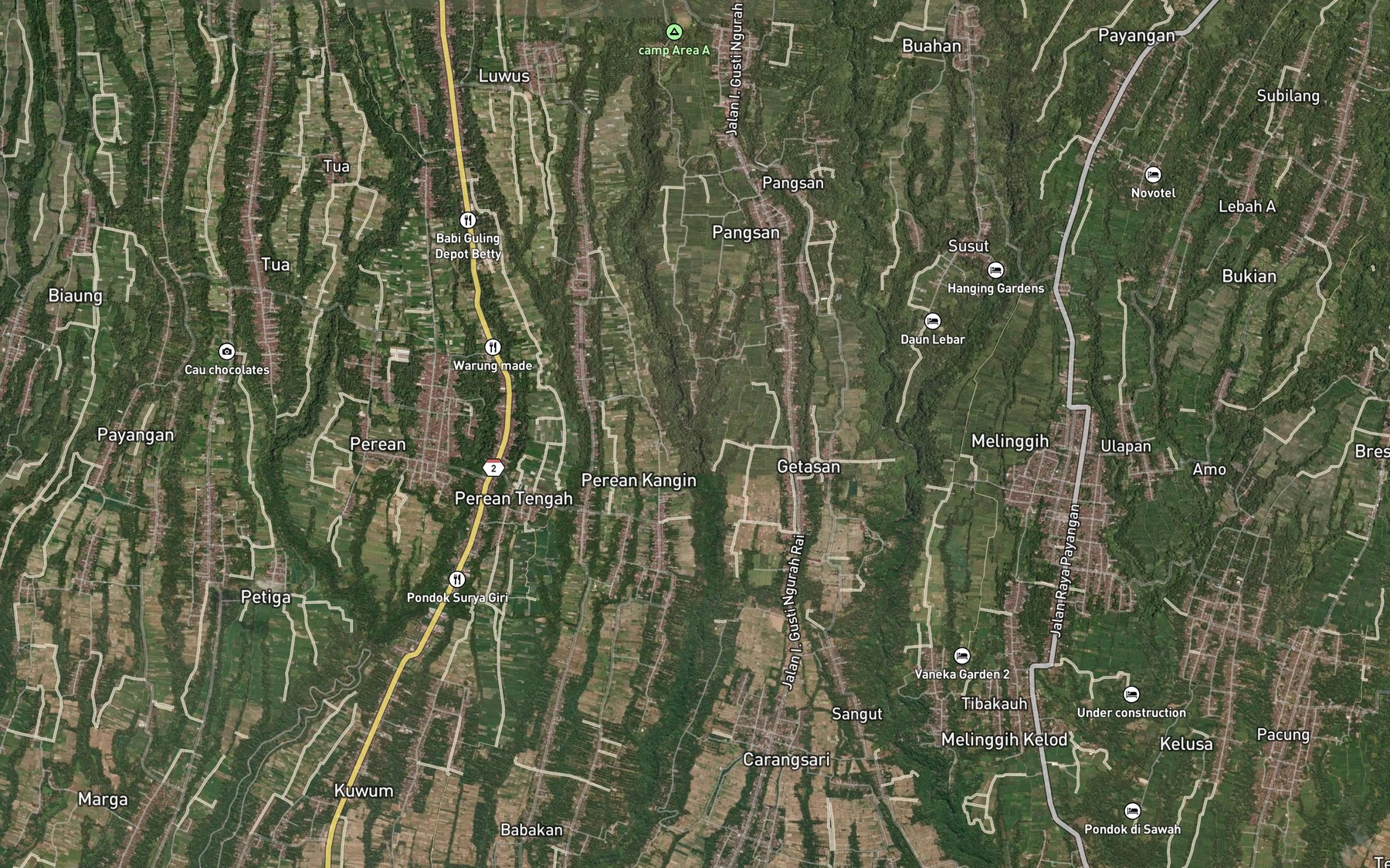 Satellite map of the Telabah Carangsari