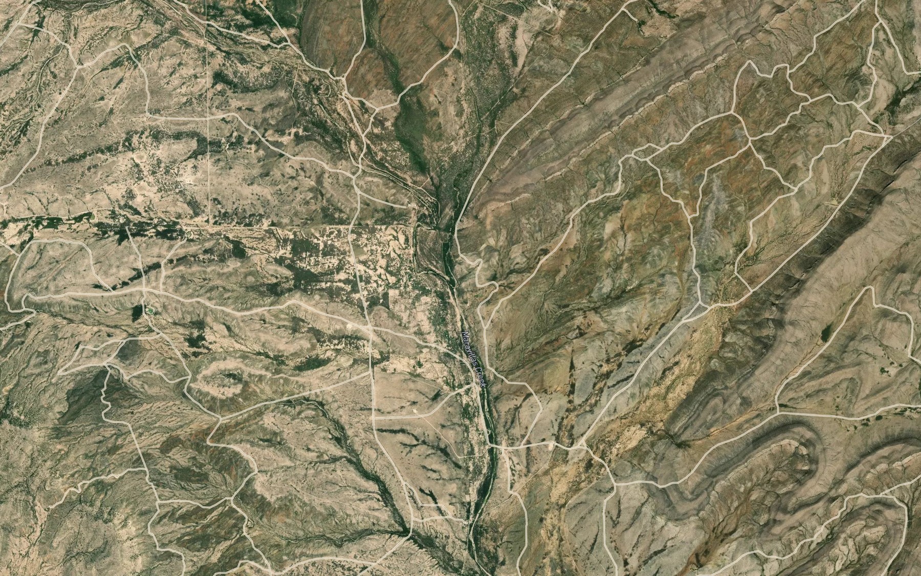 Satellite map of the Pena Colorado Creek