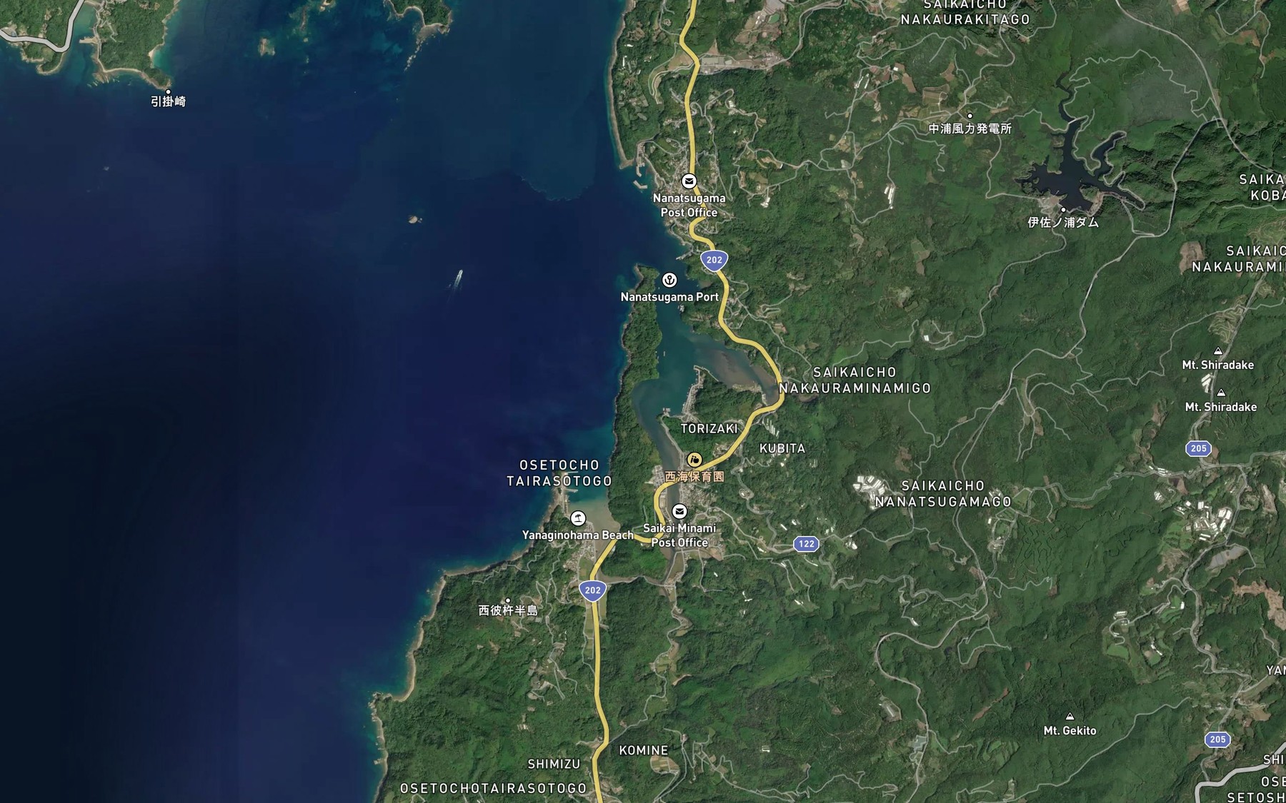 Satellite map of the Nanatsugama-ko