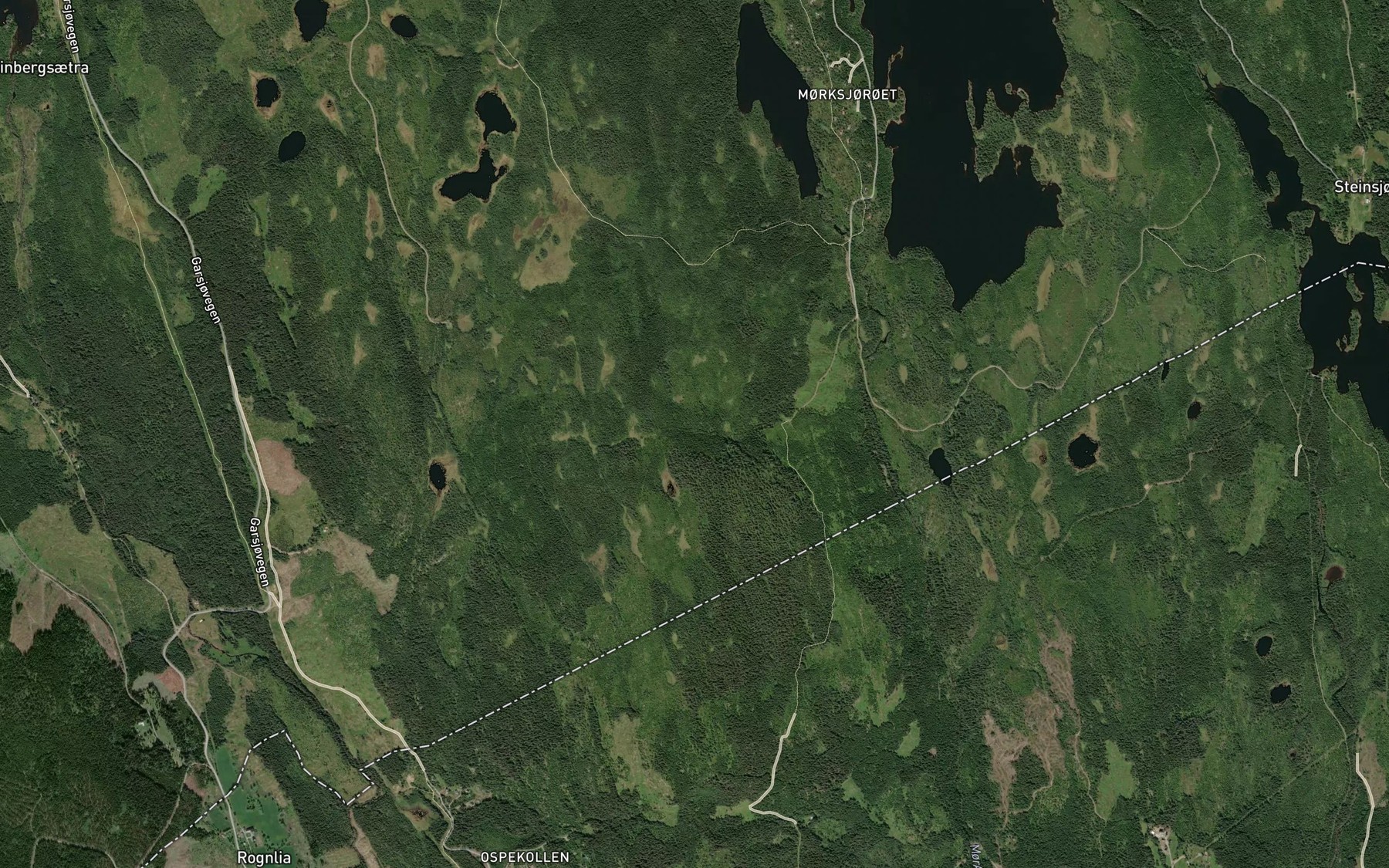 Satellite map of the Skjellbekken
