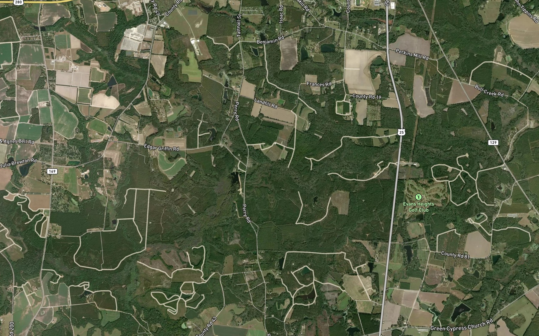 Satellite map of the Ennis Branch