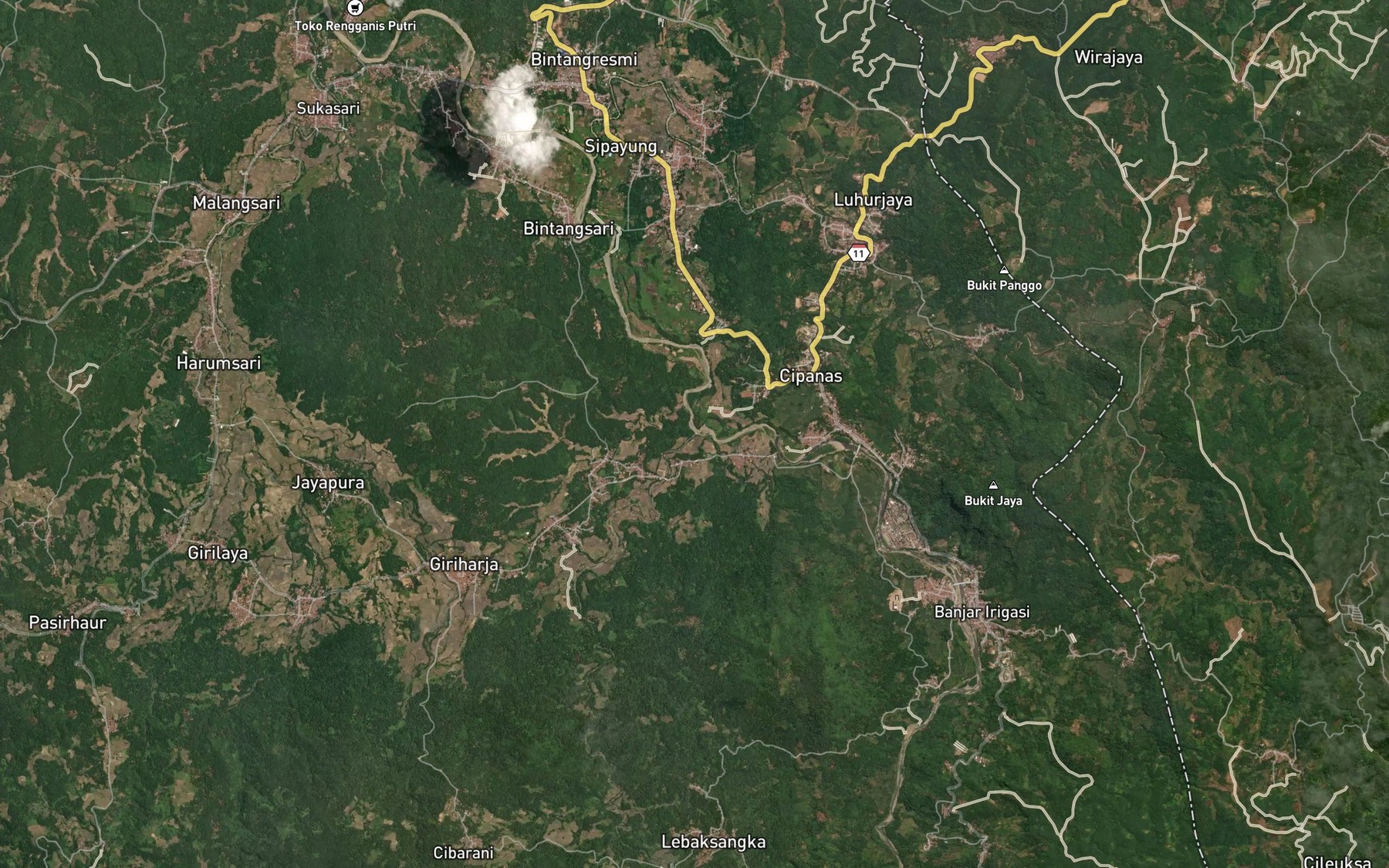 Satellite map of the Ci Manggu