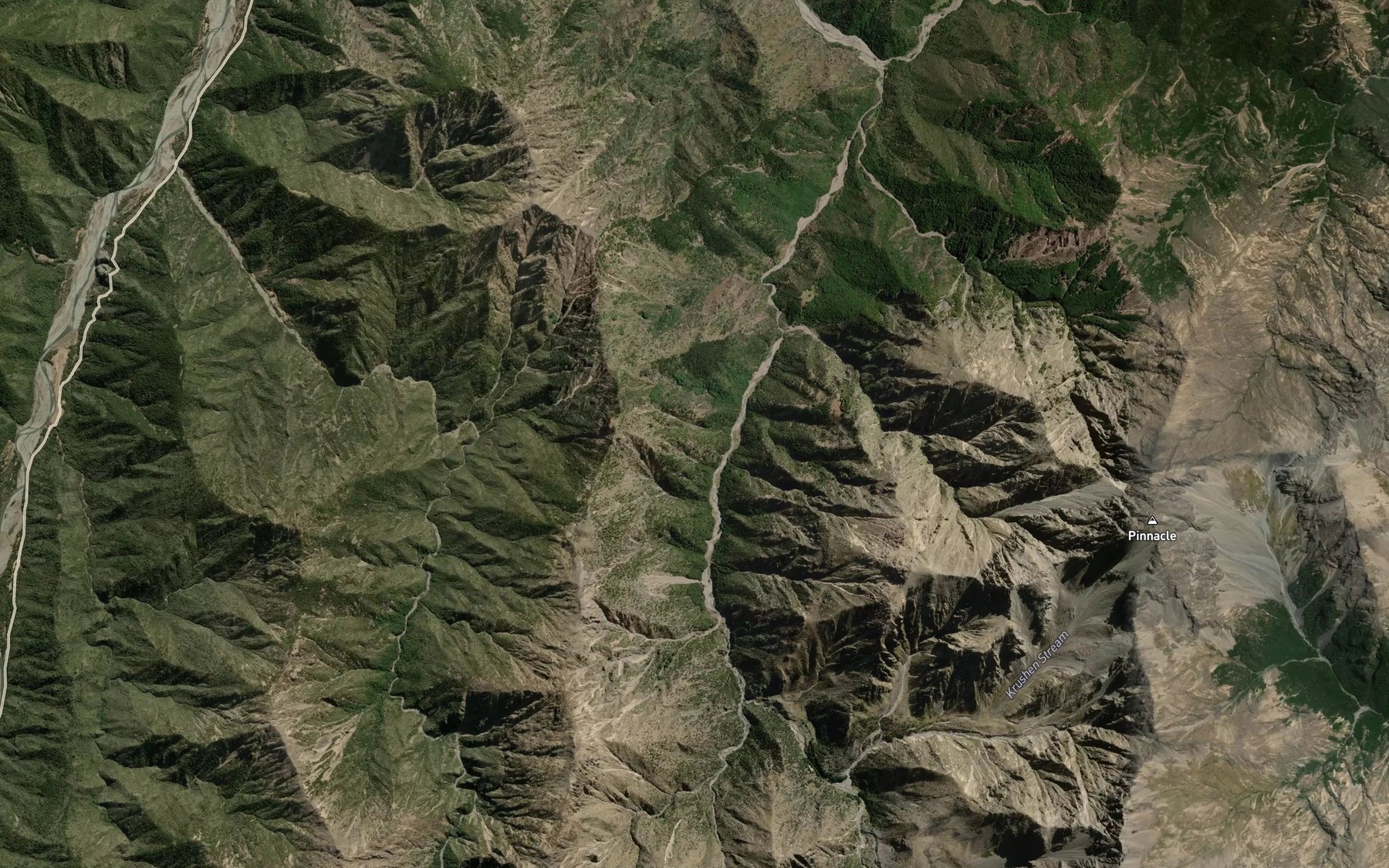 Satellite map of the Boulder Stream
