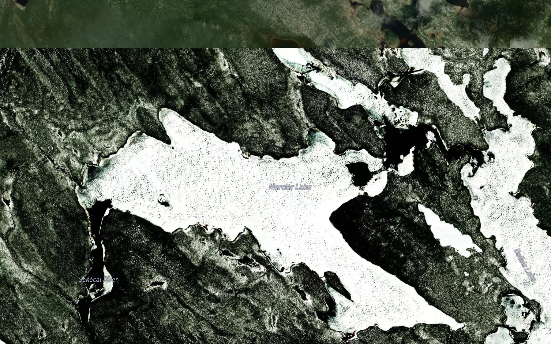 Satellite map of the Mercier Lake