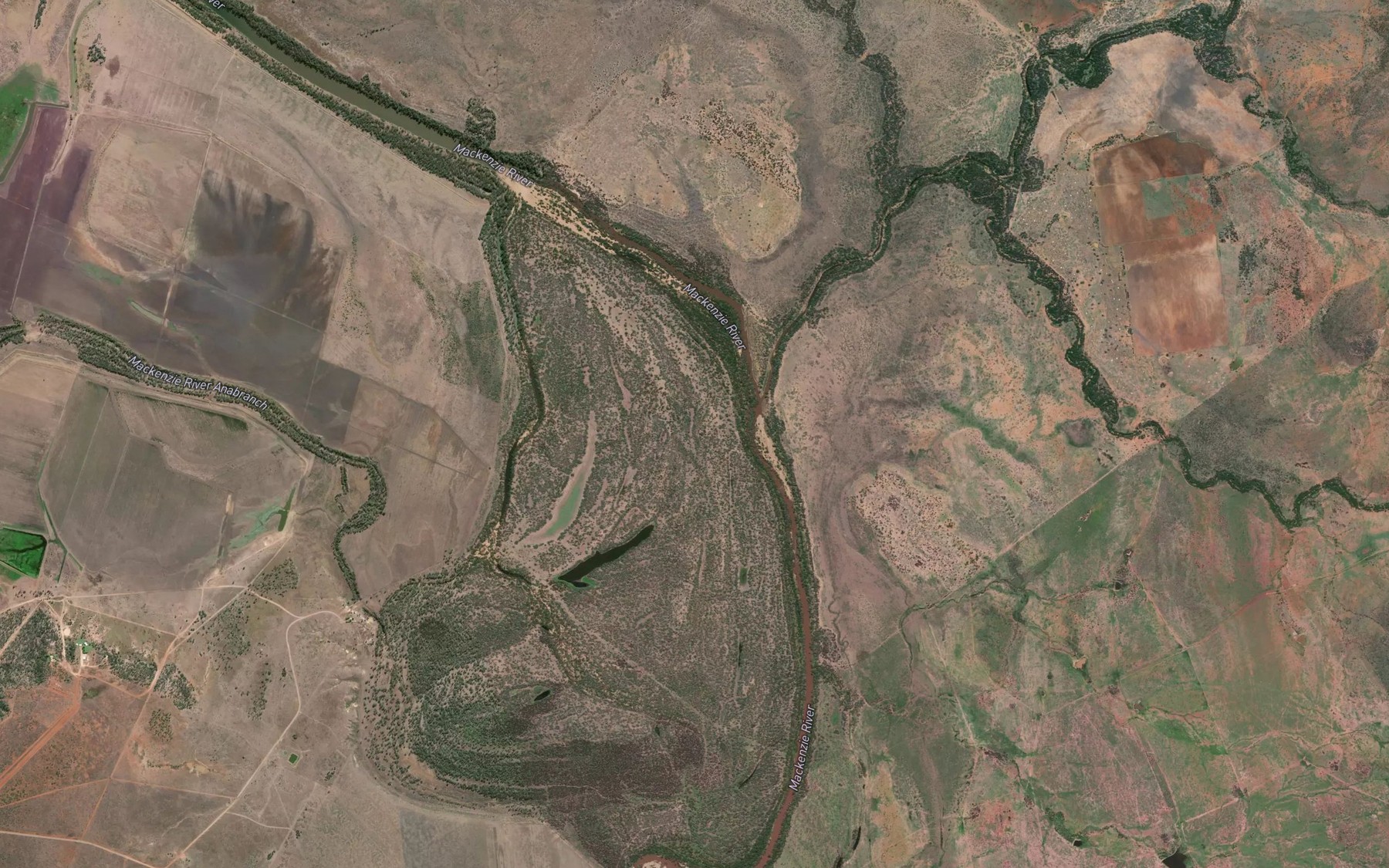 Satellite map of the Apis Creek