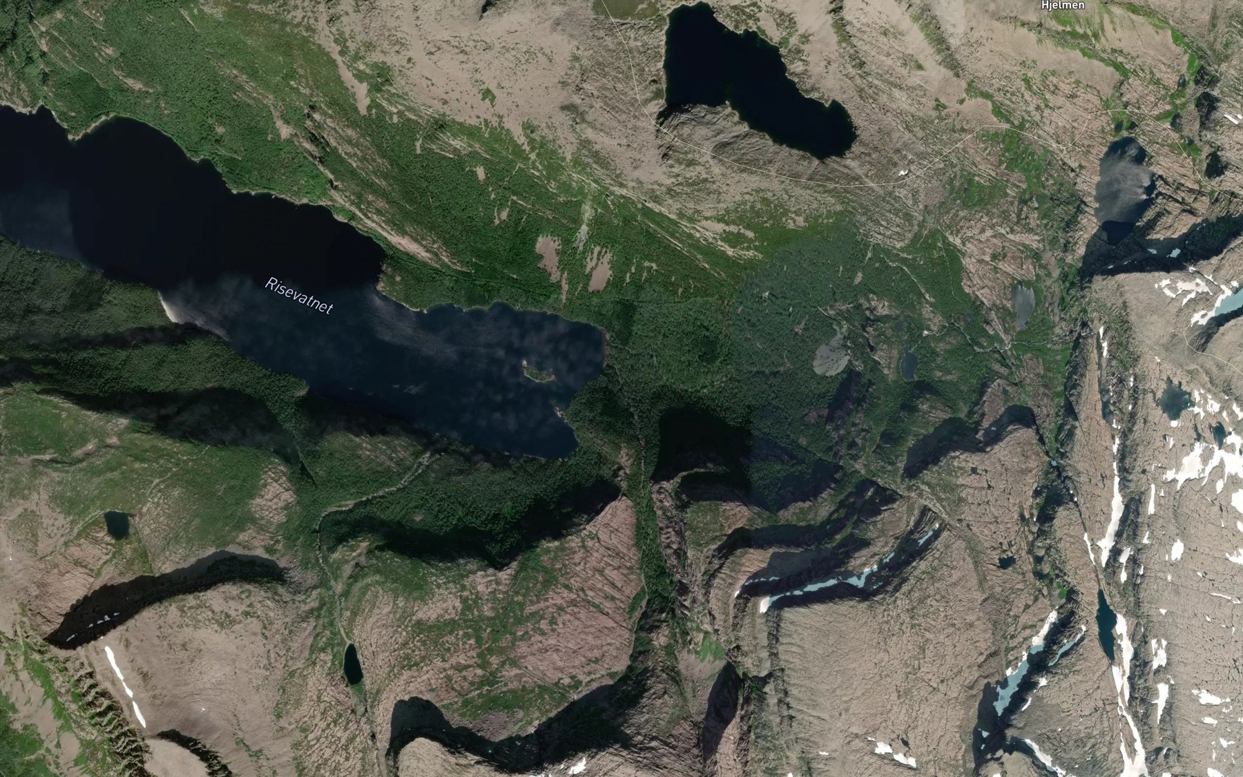 Satellite map of the Asenelva