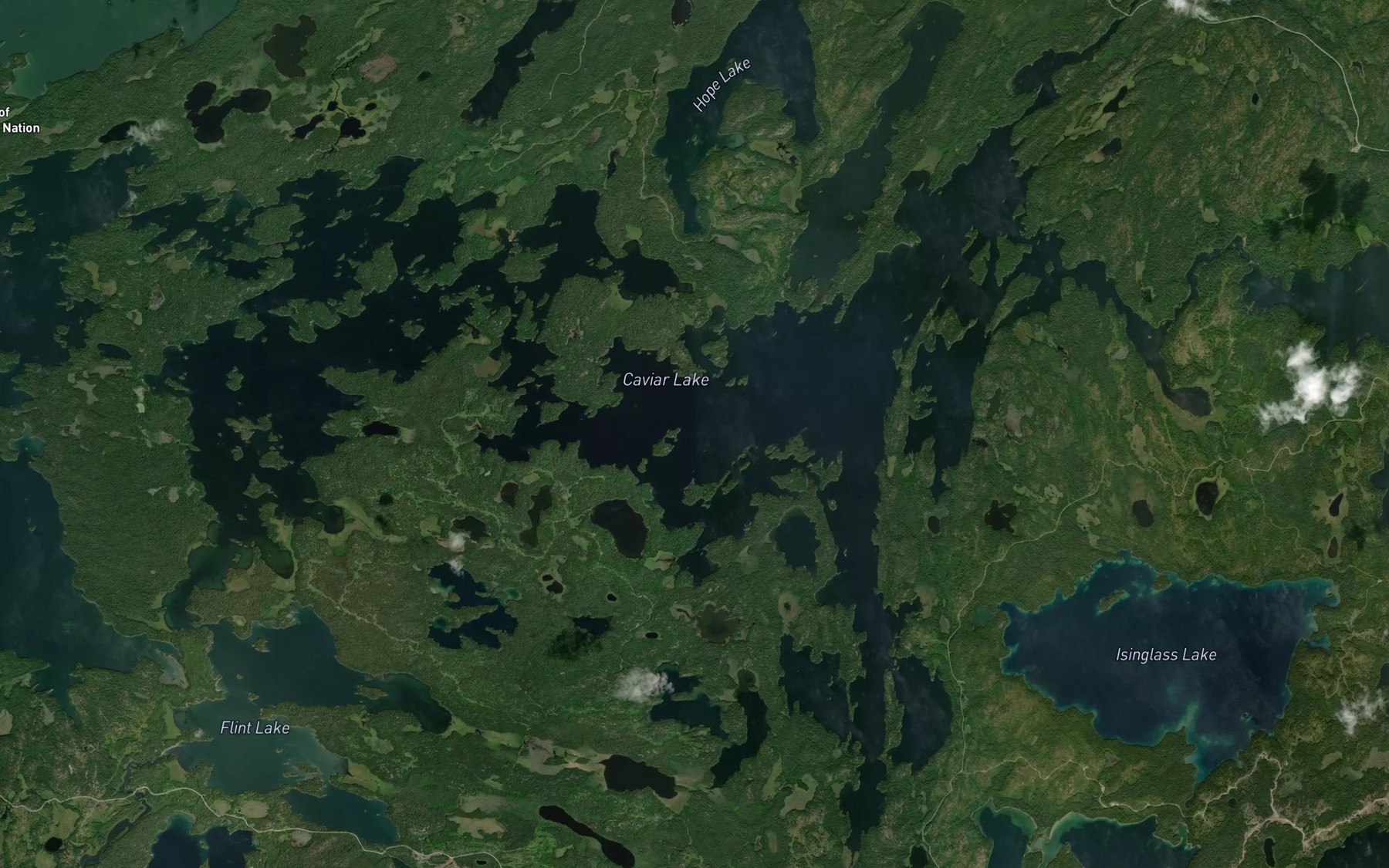 Satellite map of the Caviar Lake