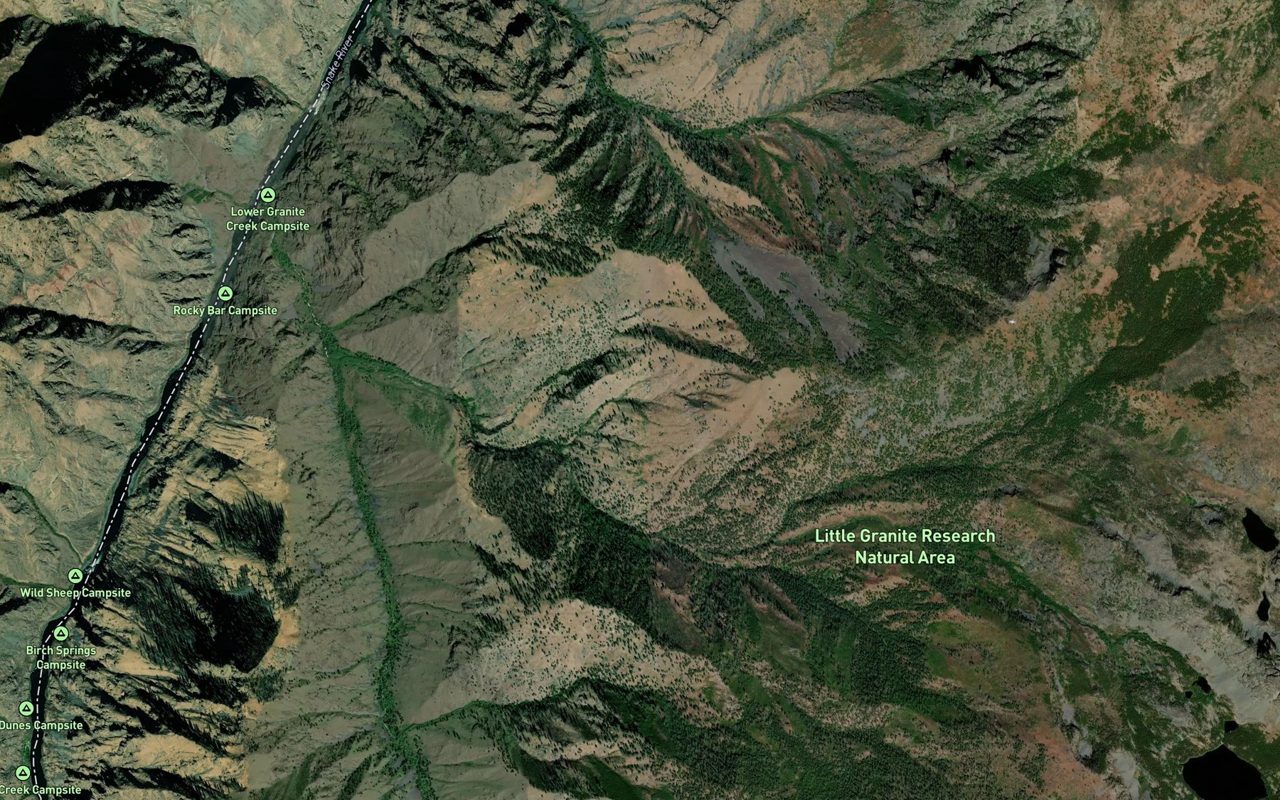Satellite map of the Saddle Spring