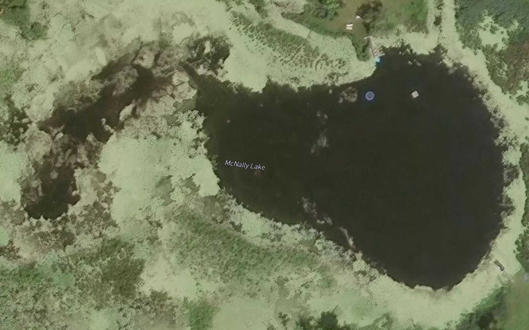 Satellite map of the McNally Lake