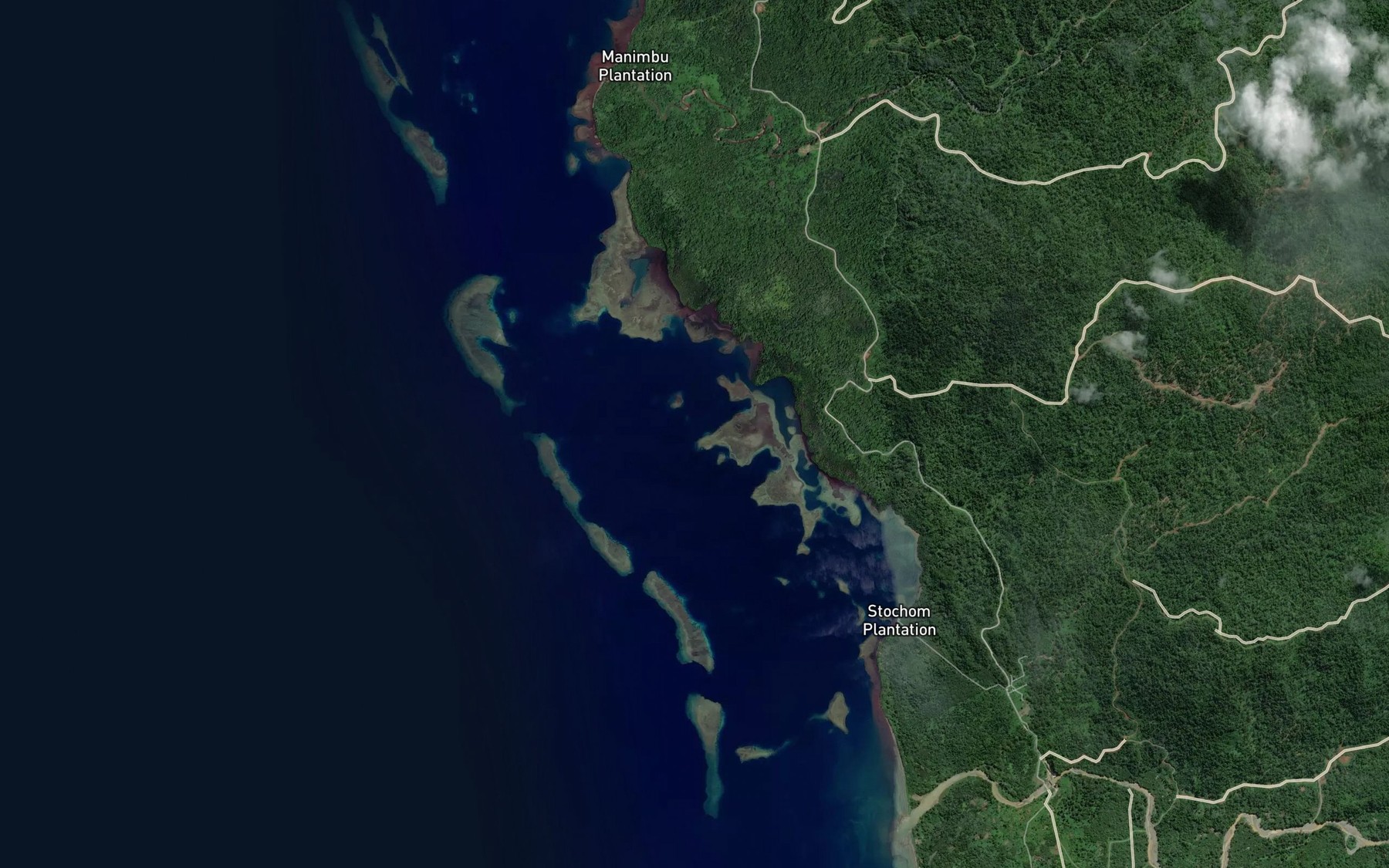 Satellite map of the Rawararei River