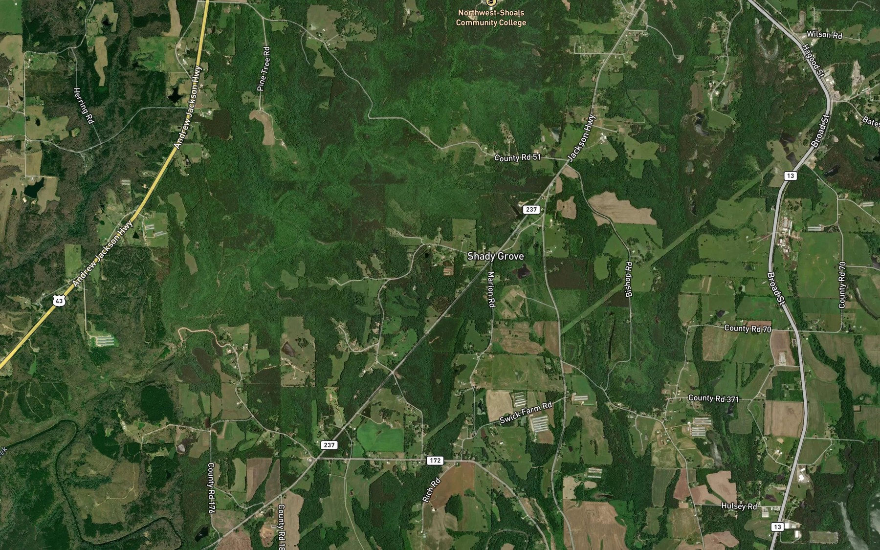 Satellite map of the Carroll Spring