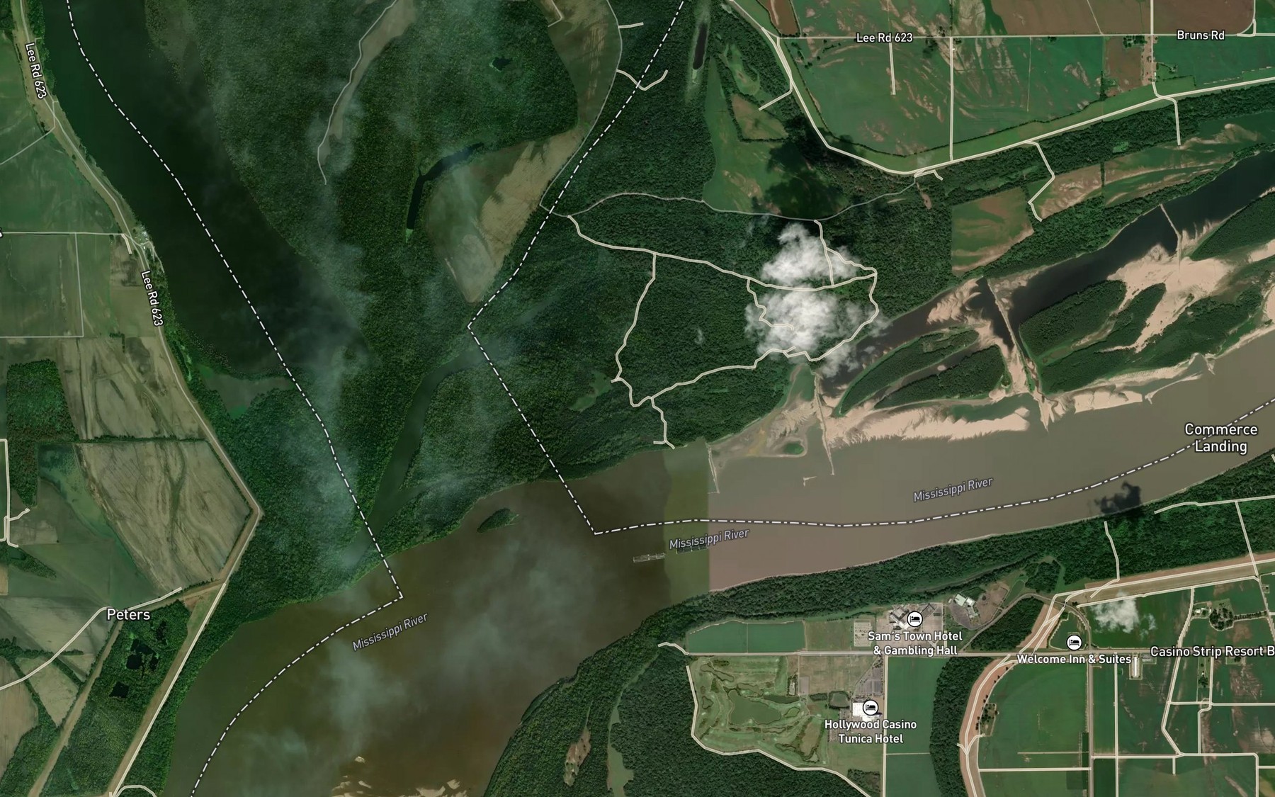 Satellite map of the Commerce Cut Off