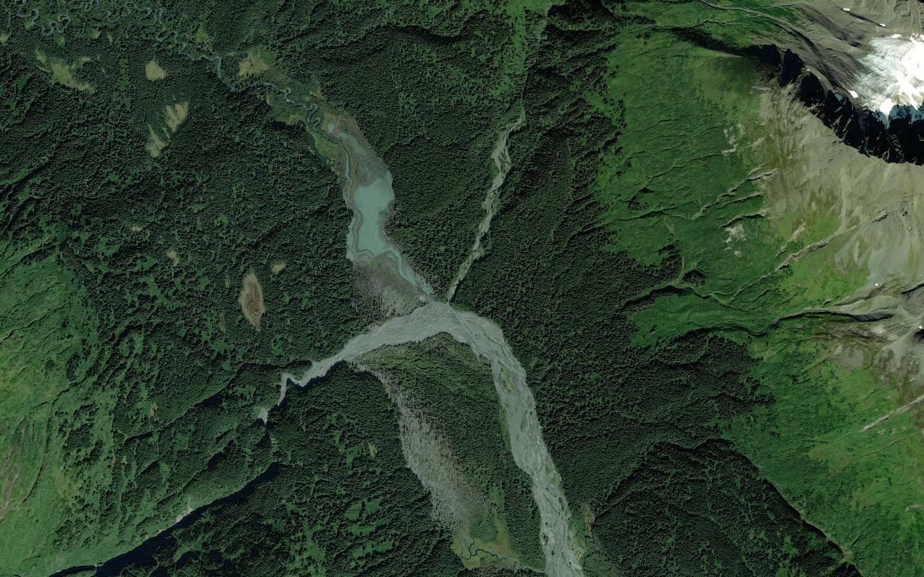 Satellite map of the Placer Creek