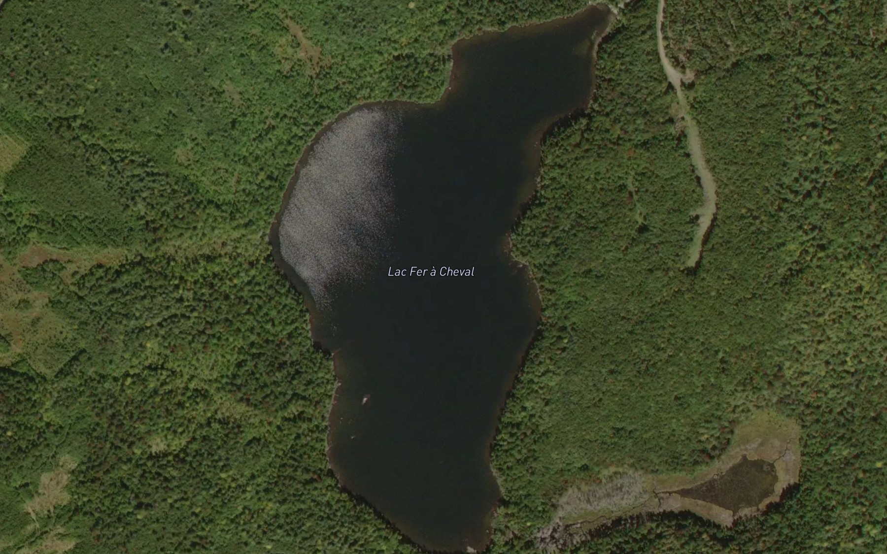 Satellite map of the Lac Fer a Cheval