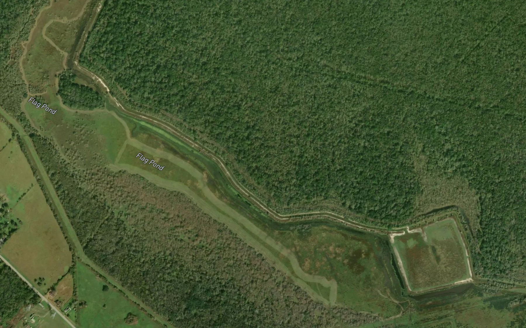 Satellite map of the Flag Pond