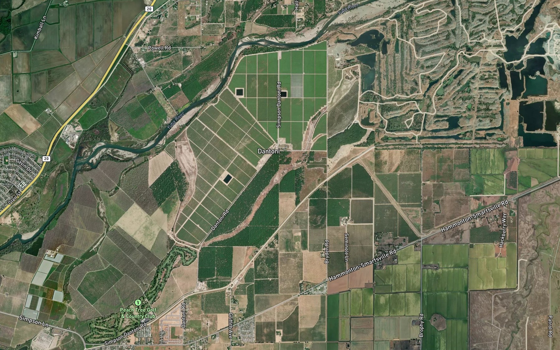 Satellite map of the Old River Channel