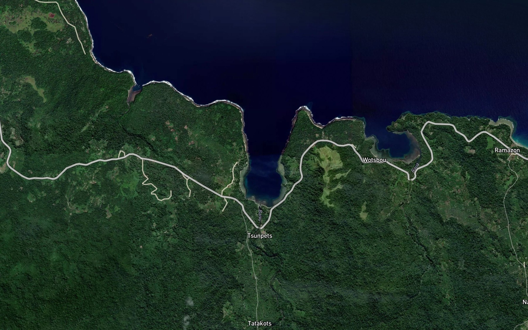 Satellite map of the Baniu Bay
