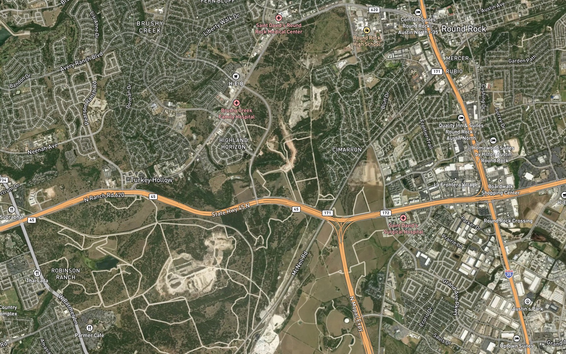 Satellite map of the Smith Lake