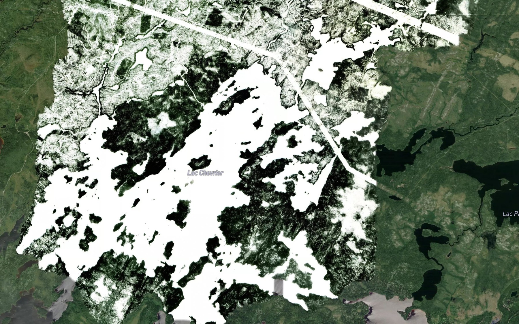Satellite map of the Lac Chevrier