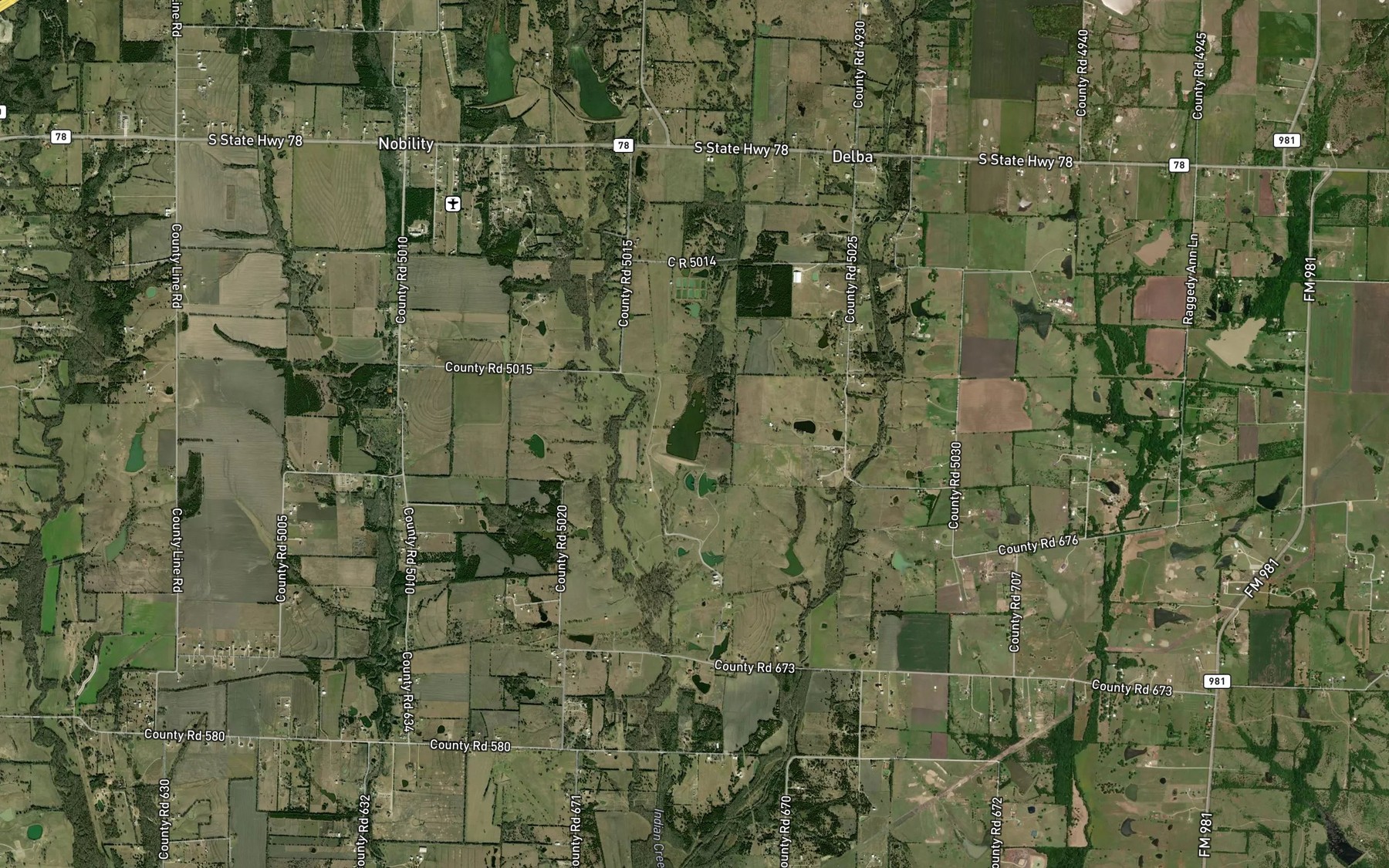 Satellite map of the Soil Conservation Service Site 40 Reservoir