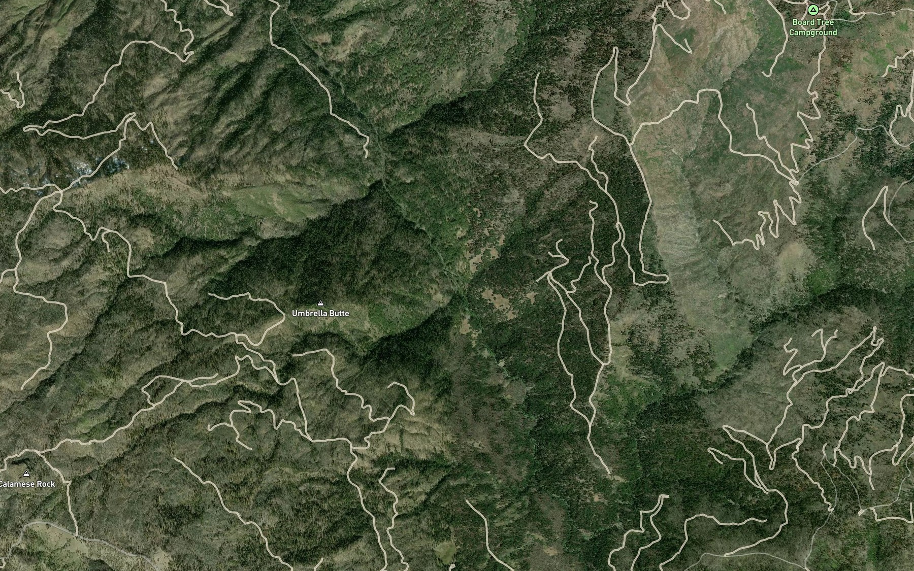 Satellite map of the Umbrella Creek