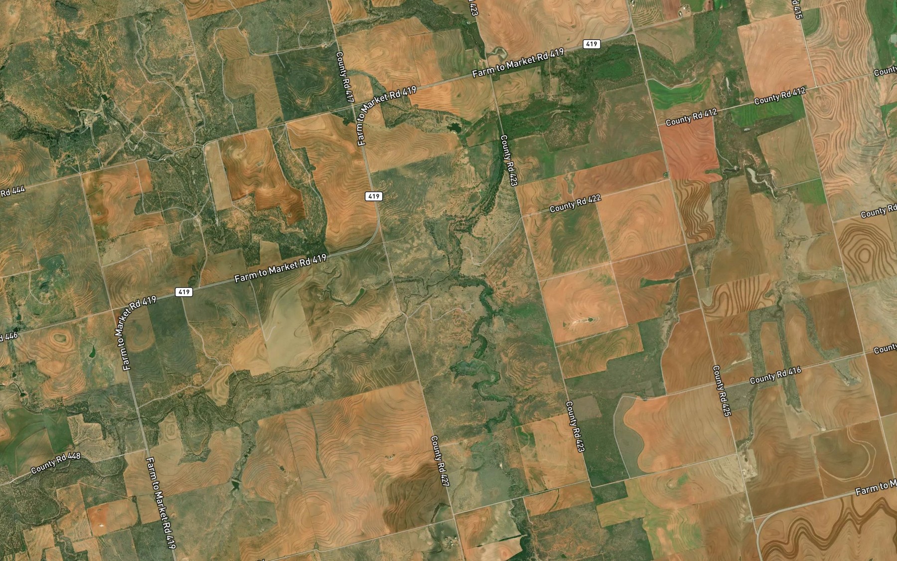 Satellite map of the East Cottonwood Creek