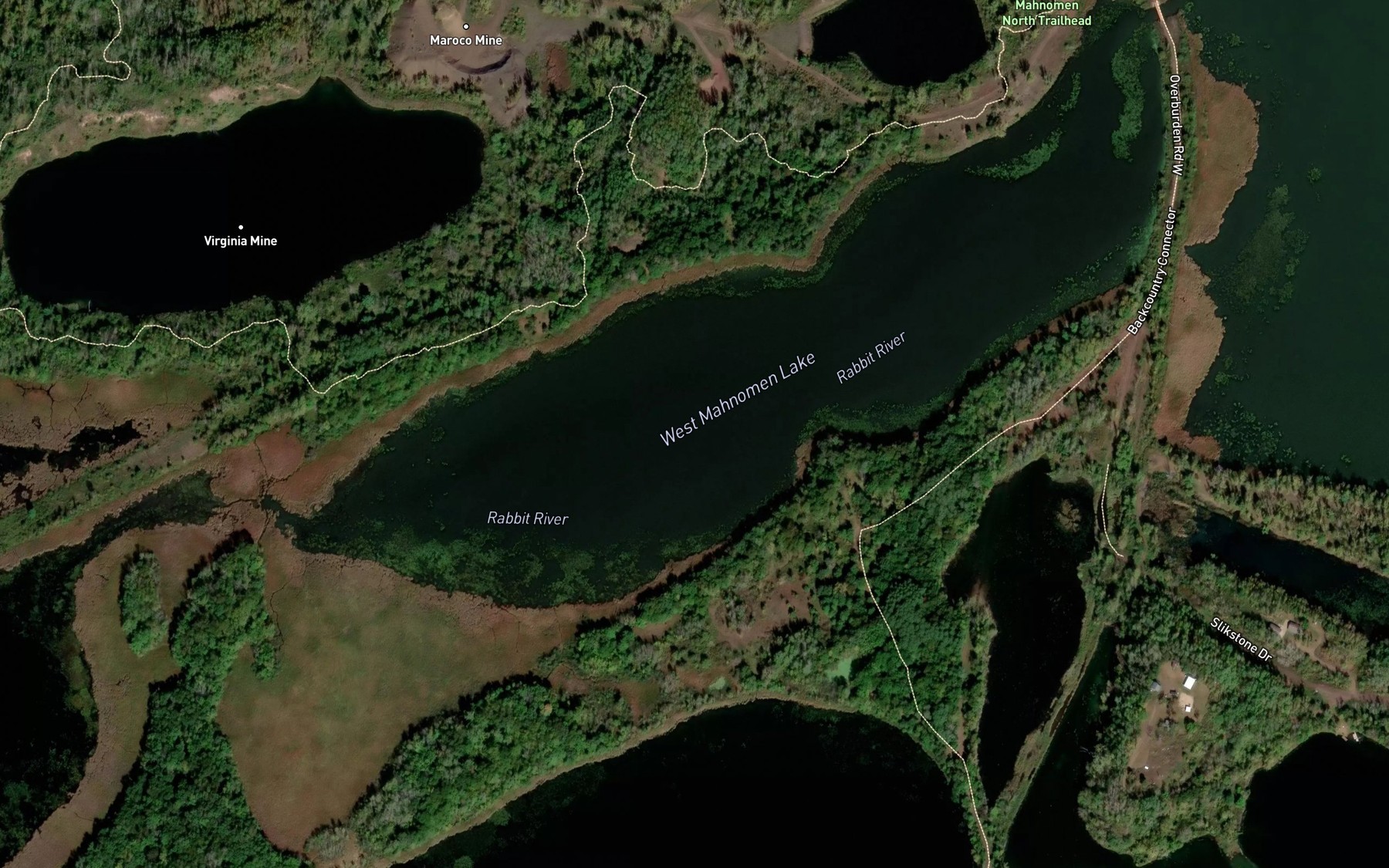 Satellite map of the Little Menomin Lake