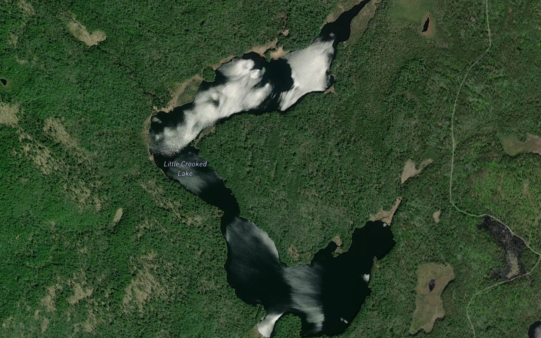 Satellite map of the Little Crooked Lake