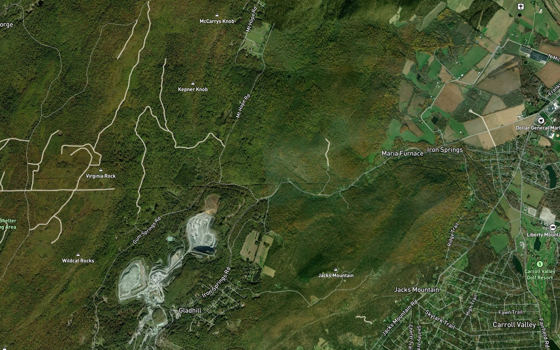 Satellite map of the Copper Run