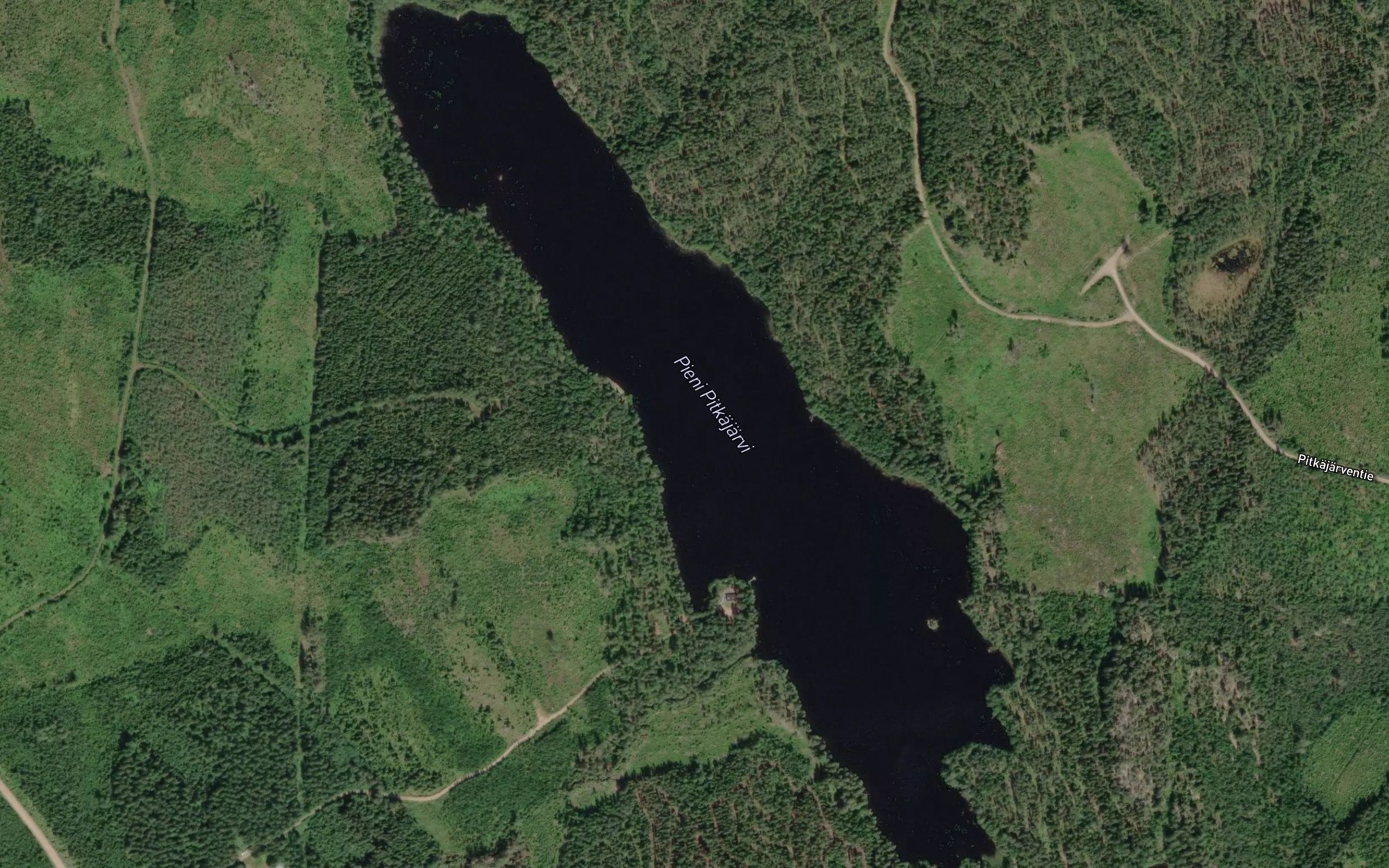 Satellite map of the Pieni Pitkajarvi