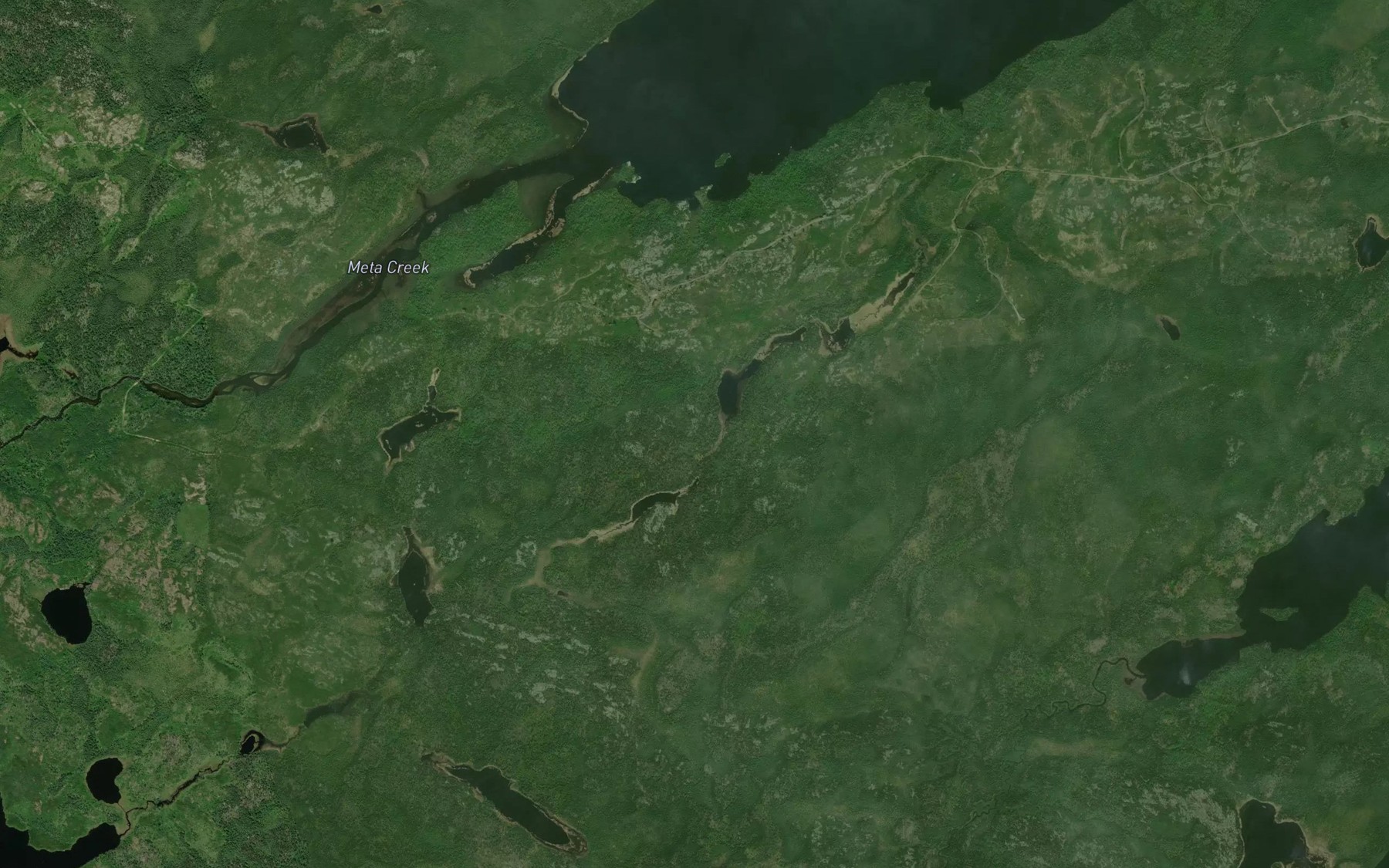Satellite map of the Meta Creek