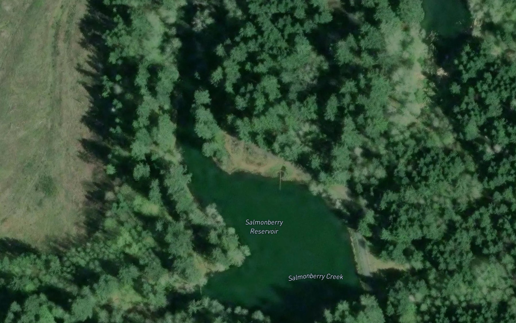 Satellite map of the Salmonberry Reservoir