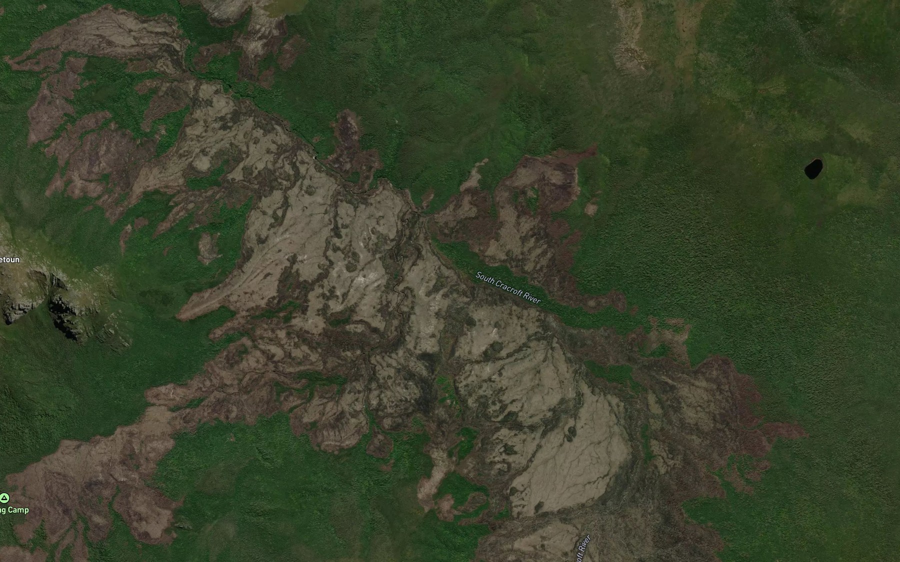 Satellite map of the Cracroft Creek