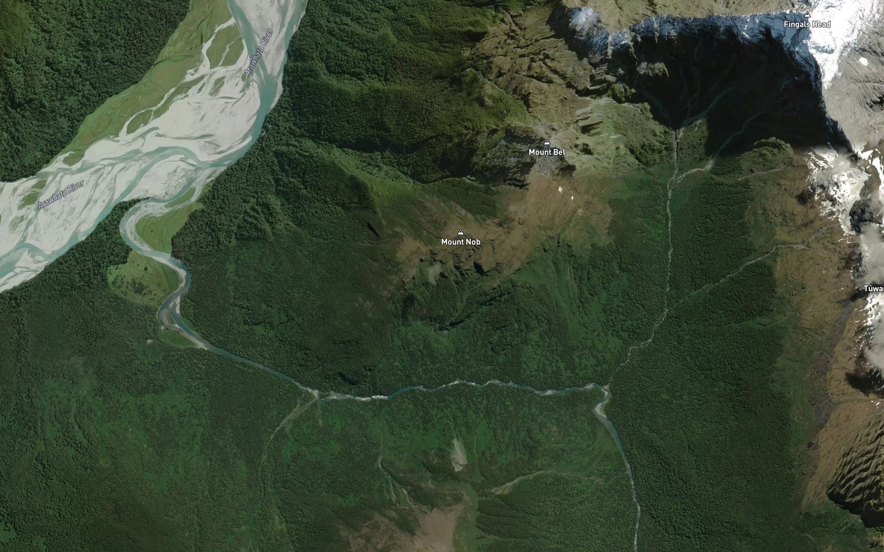 Satellite map of the Nob Creek