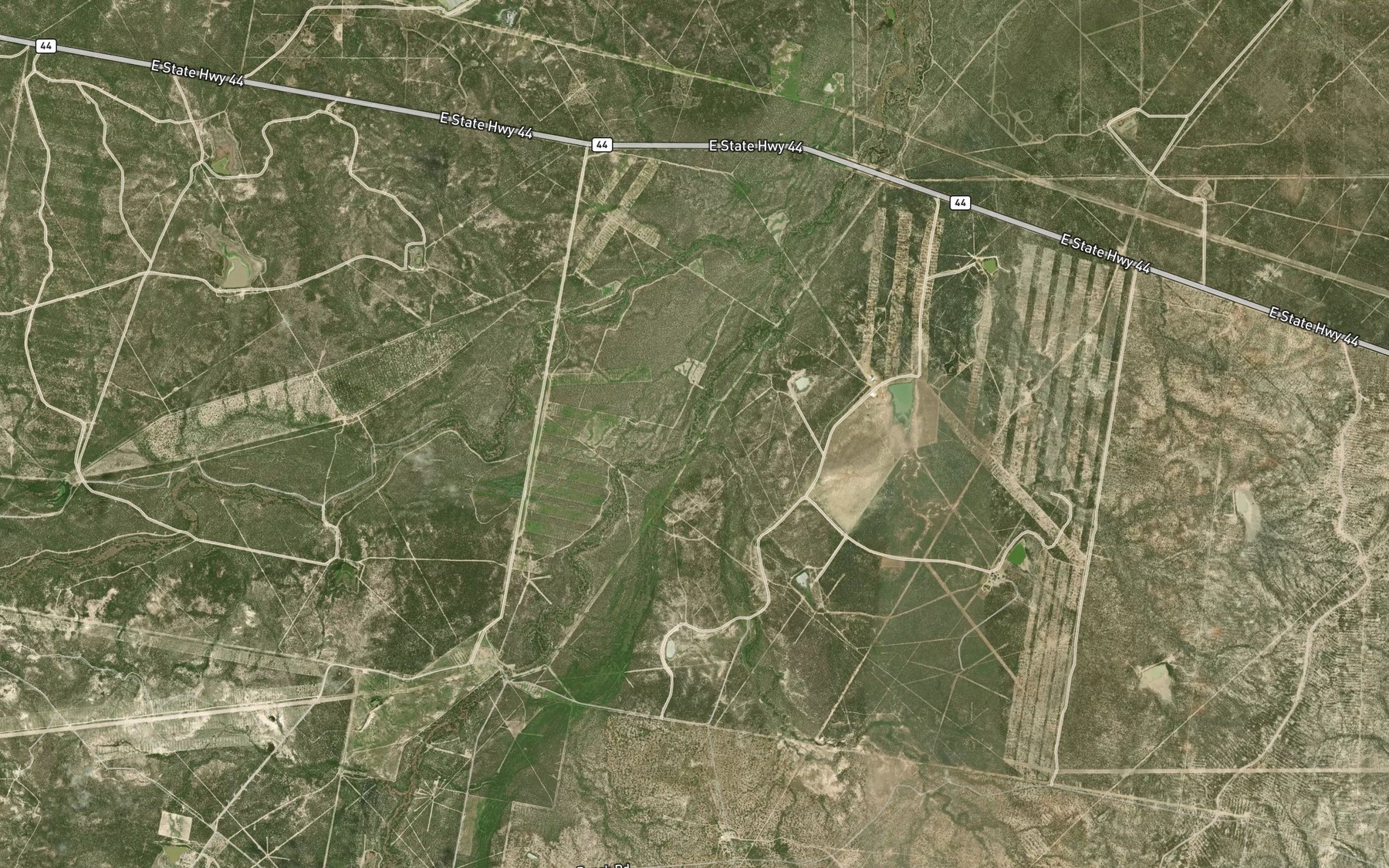 Satellite map of the Las Pintas Creek