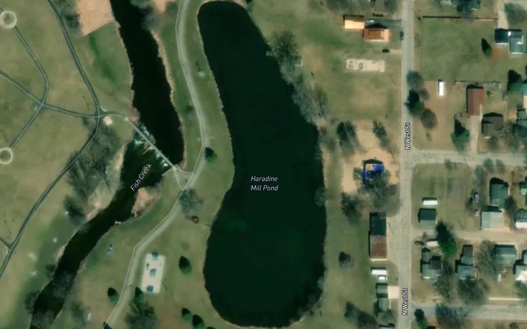 Satellite map of the Mill Pond