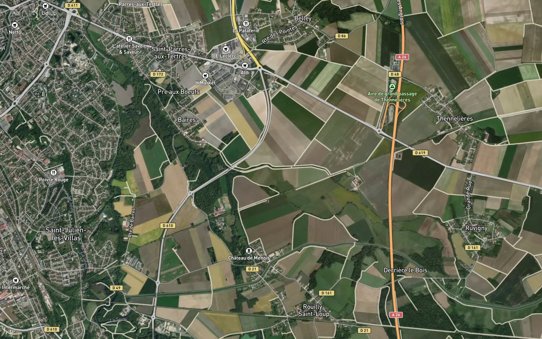 Satellite map of the Barse