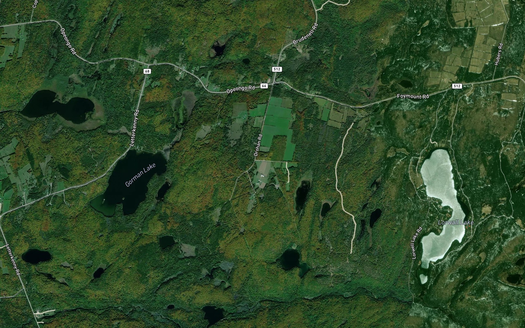 Satellite map of the Rileys Pond