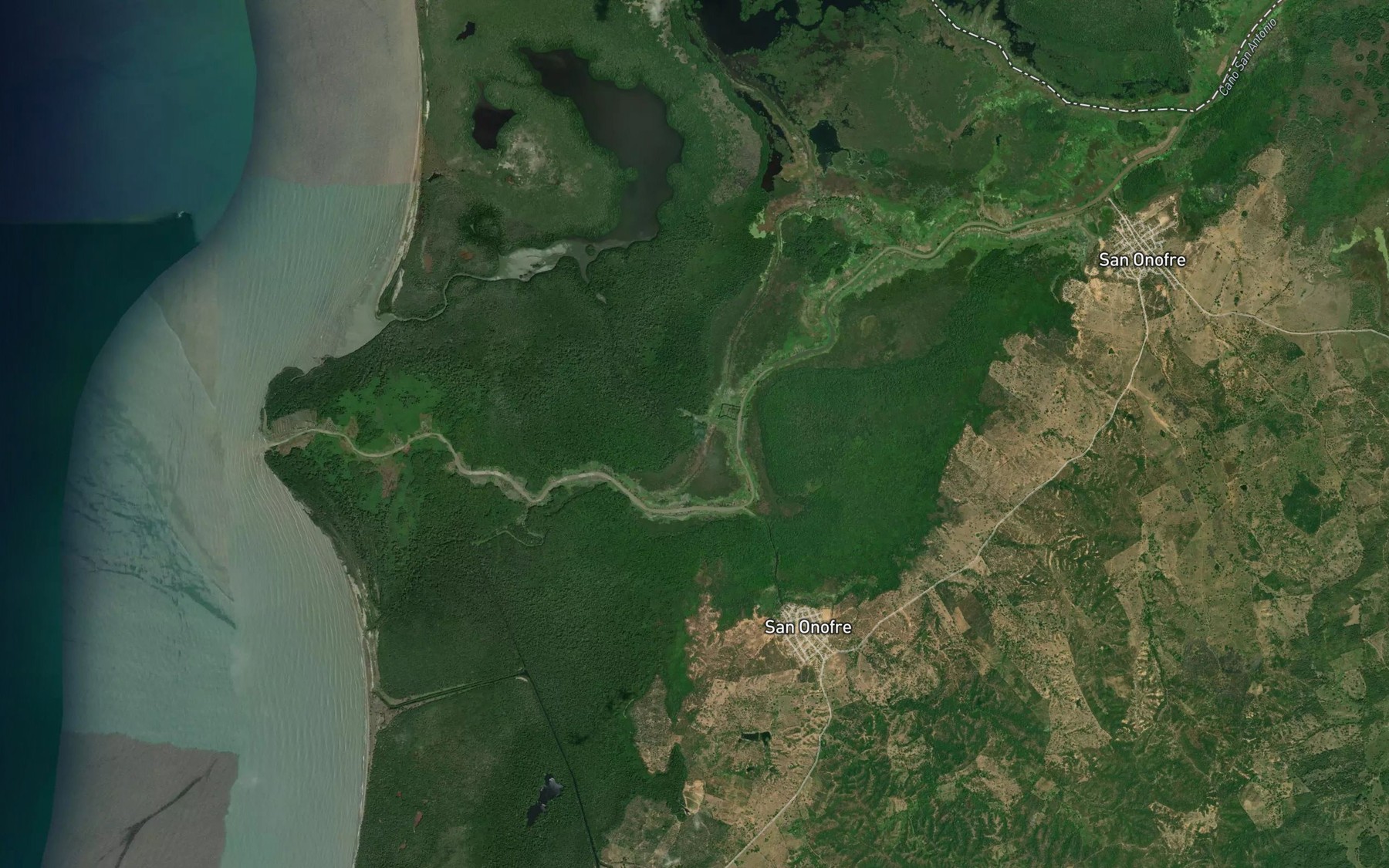 Satellite map of the Cienaga de La Barces