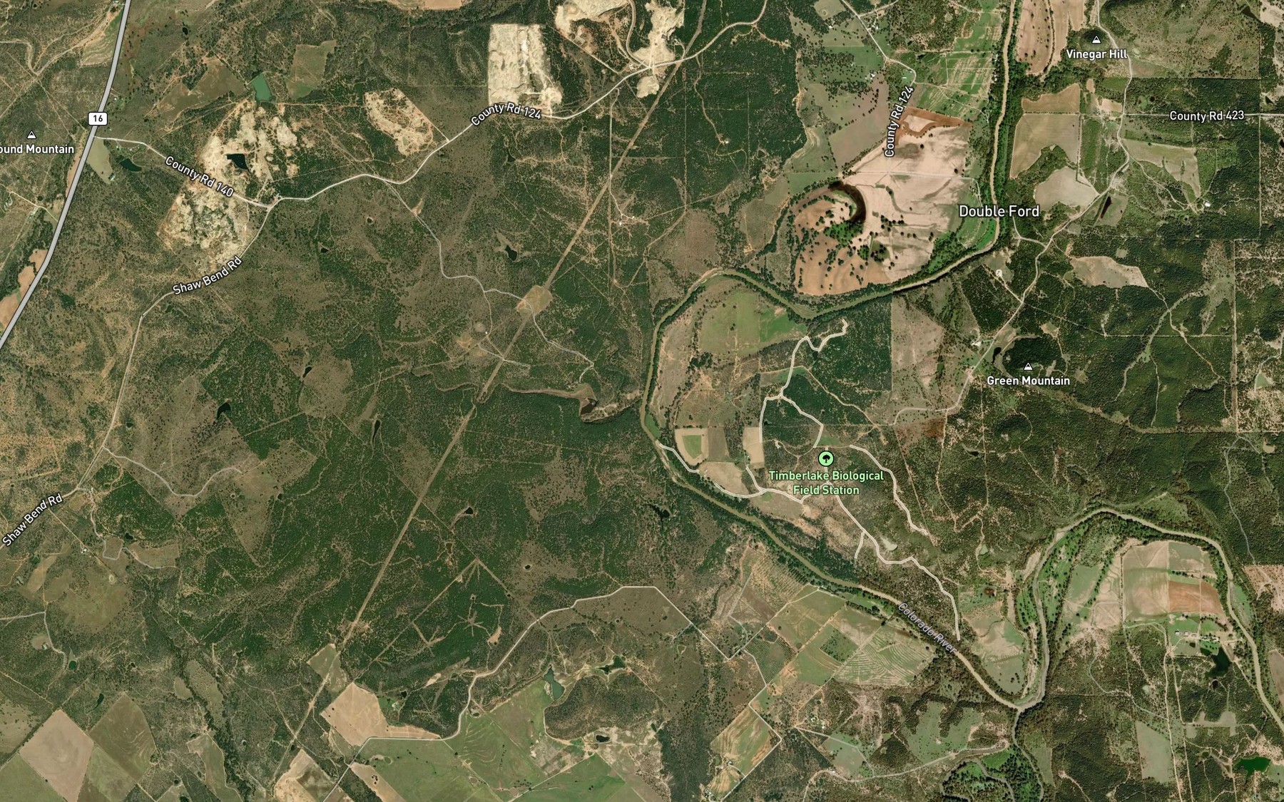 Satellite map of the Rocky Creek